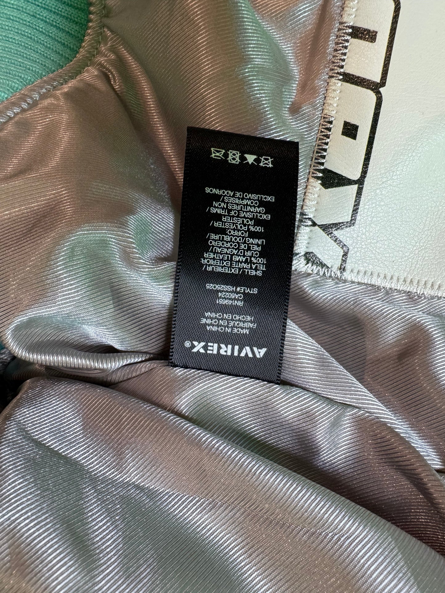 Hellstar x Avirex Icon Turquoise Leather Jacket