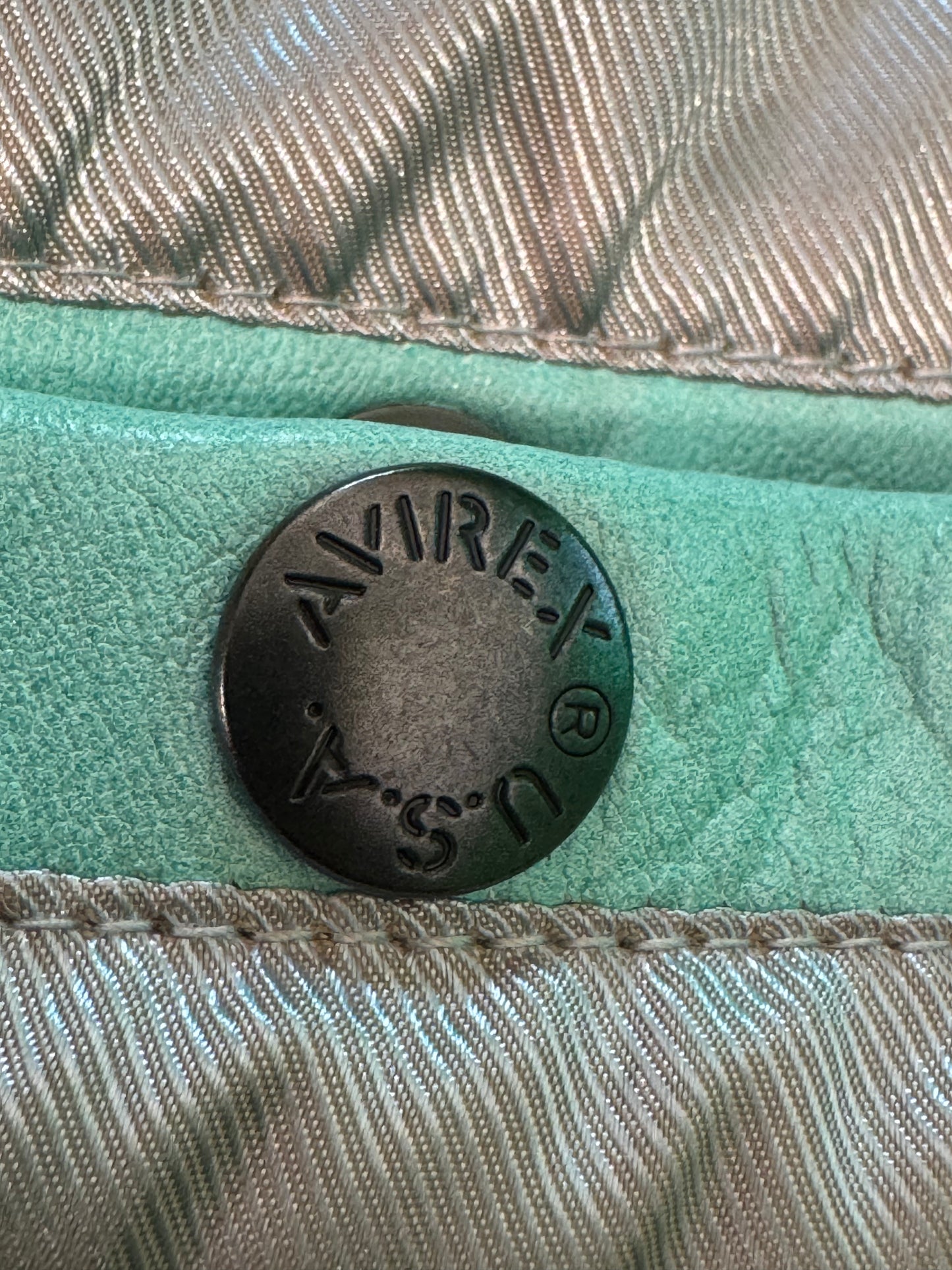 Hellstar x Avirex Icon Turquoise Leather Jacket