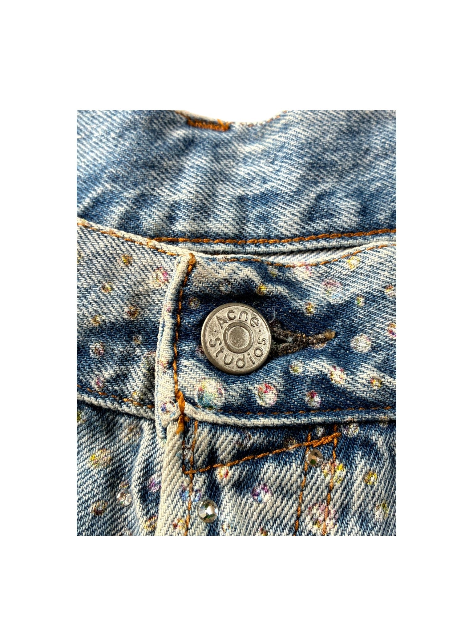 Acne Studios Rhinestone Denim Light Wash Jeans