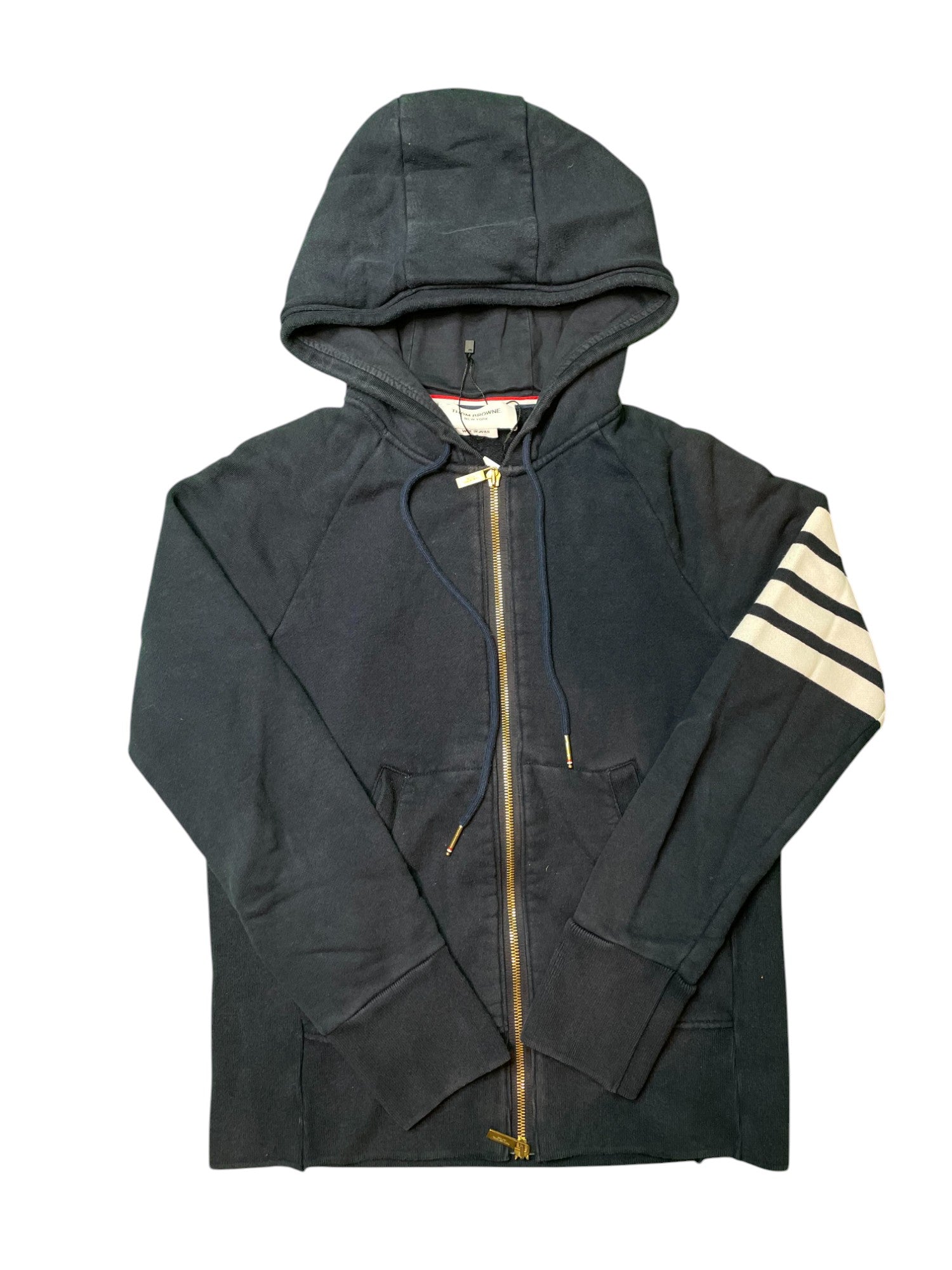 Thom Browne Navy  Zip Up Hoodie