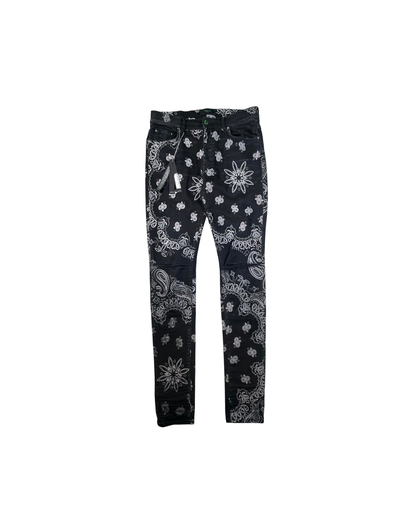 Amiri "Bandana Flocked" Black Wash Jeans
