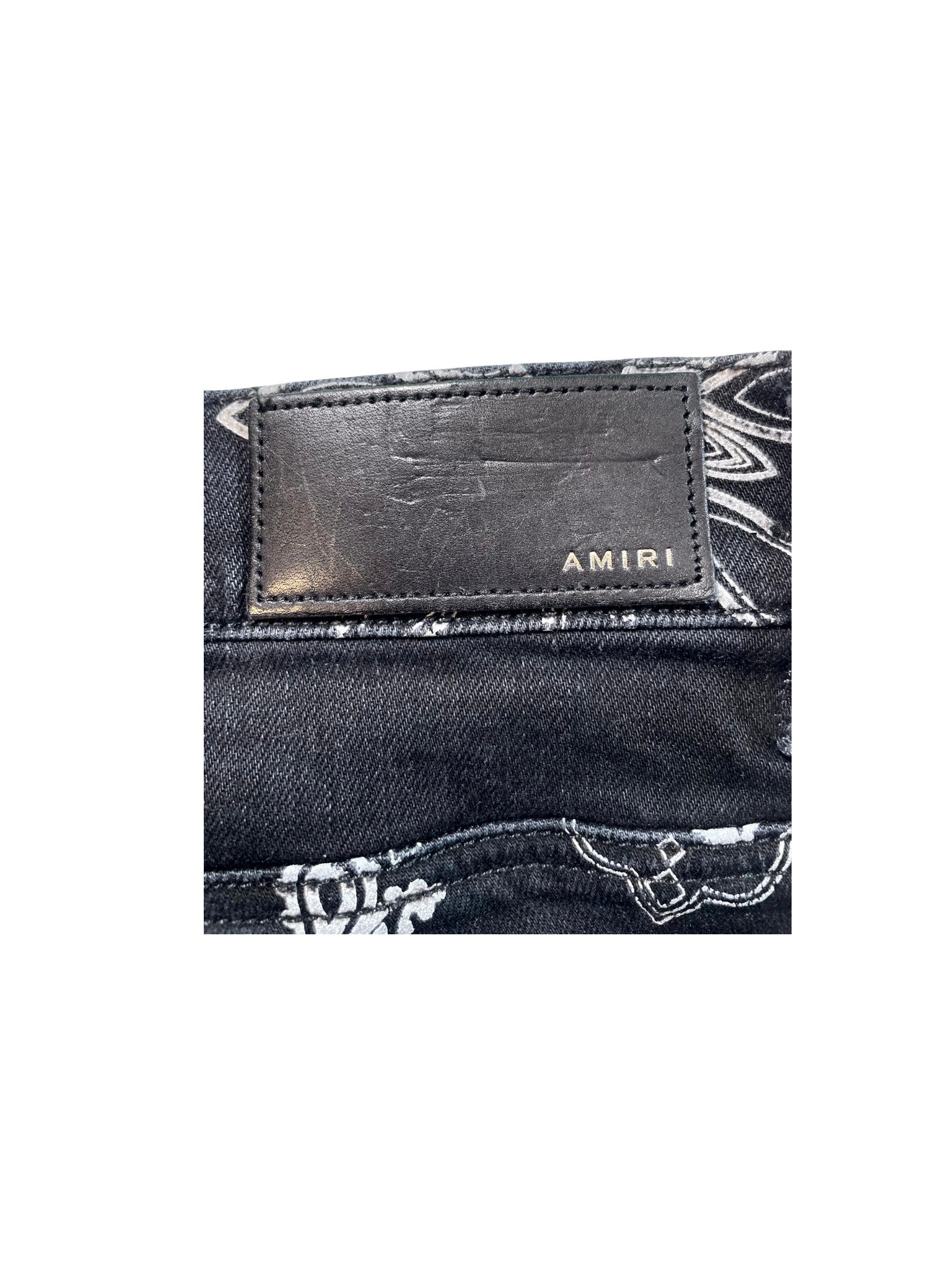 Amiri "Bandana Flocked" Black Wash Jeans