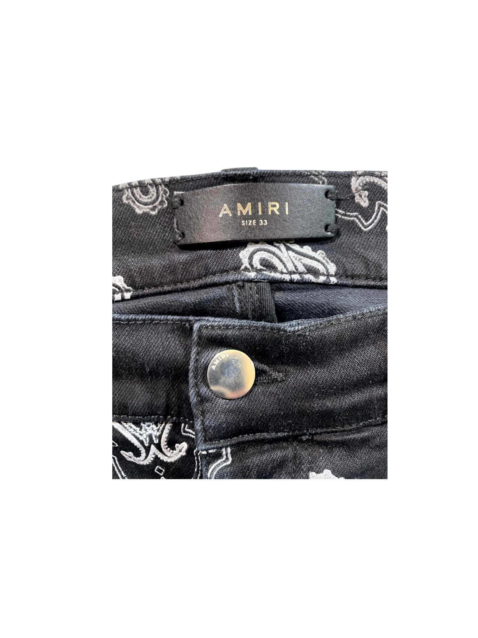 Amiri "Bandana Flocked" Black Wash Jeans