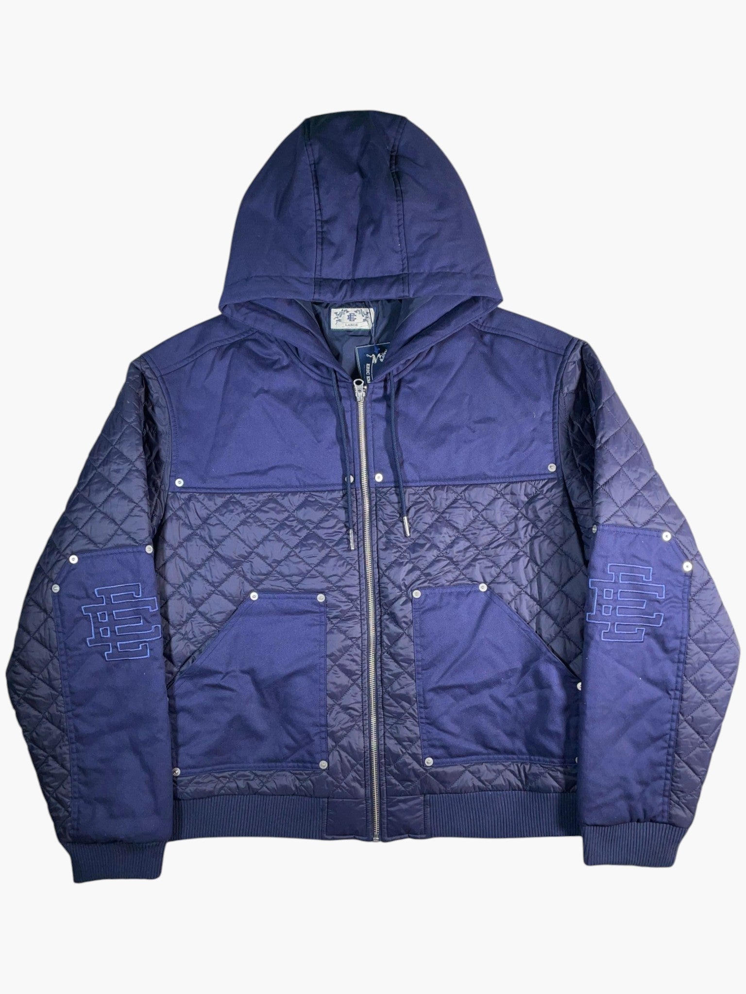 Eric Emanuel Embroidered Quilted Navy Jacket