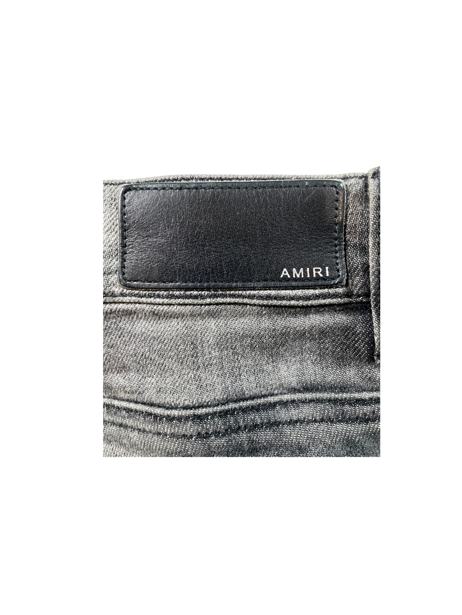 Amiri Splatter Ripped Grey & Teal Jeans