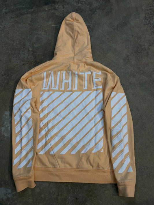 Off White Hoodie Orange White Used Medium