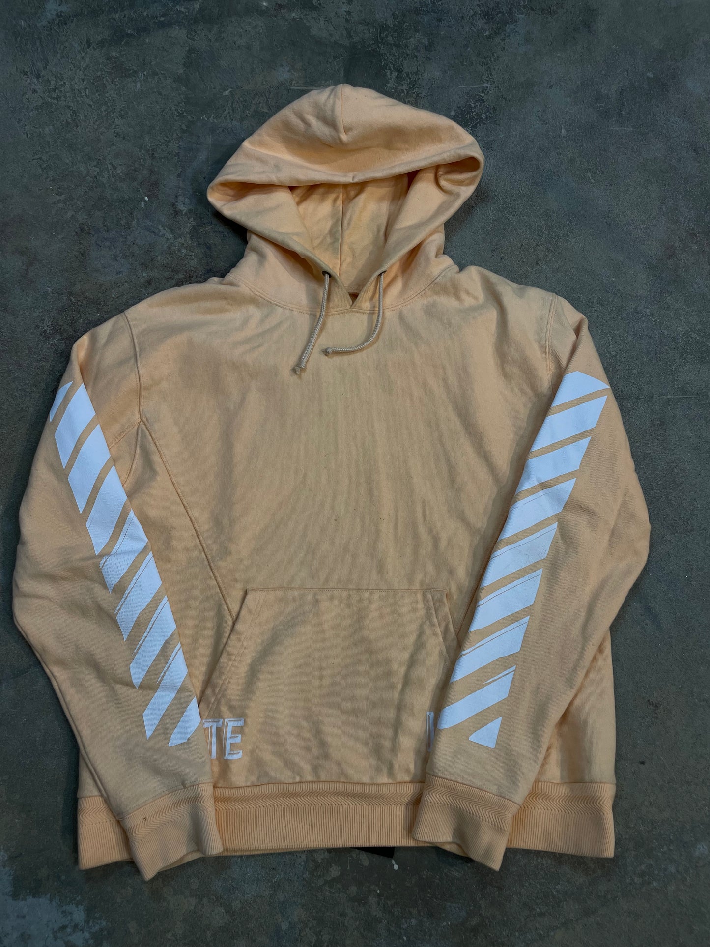 Off White Hoodie Orange White Used Medium