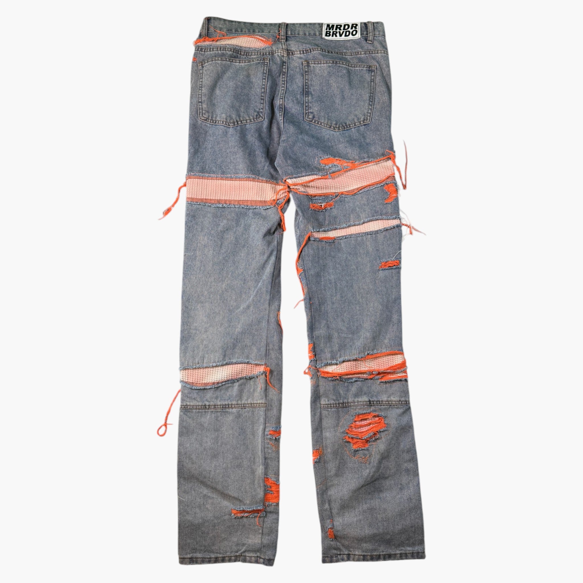 Who Decides War Vintage Wash & Orange Patch Jeans