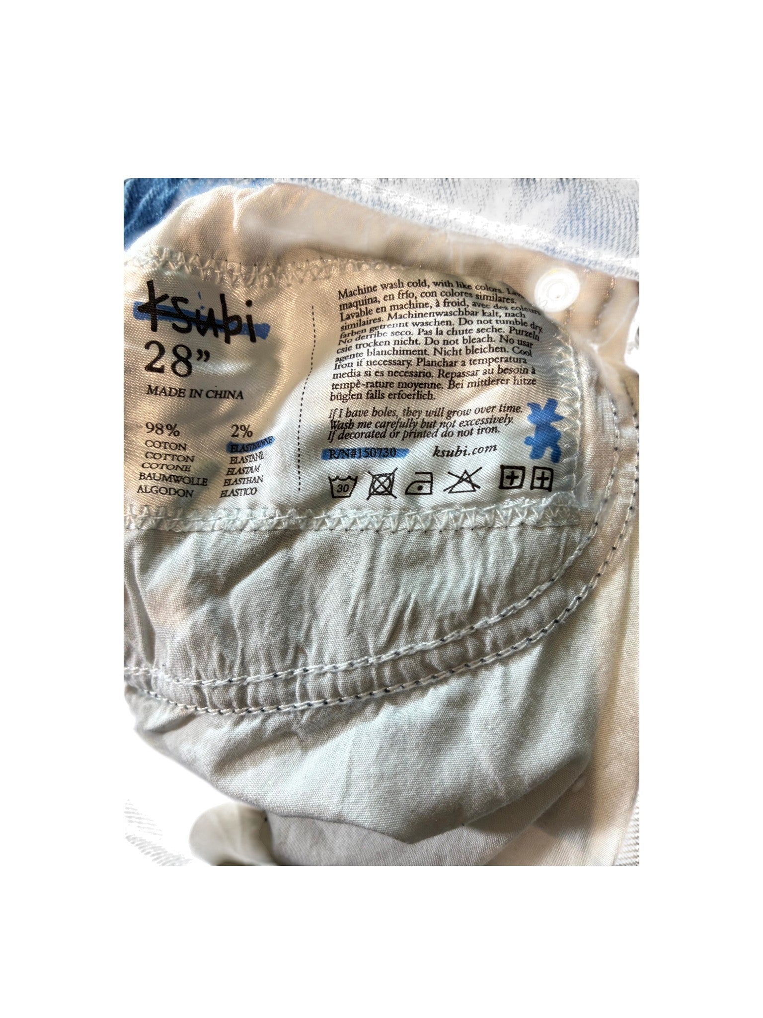 Ksubi Plain Ripped Light Wash Jeans