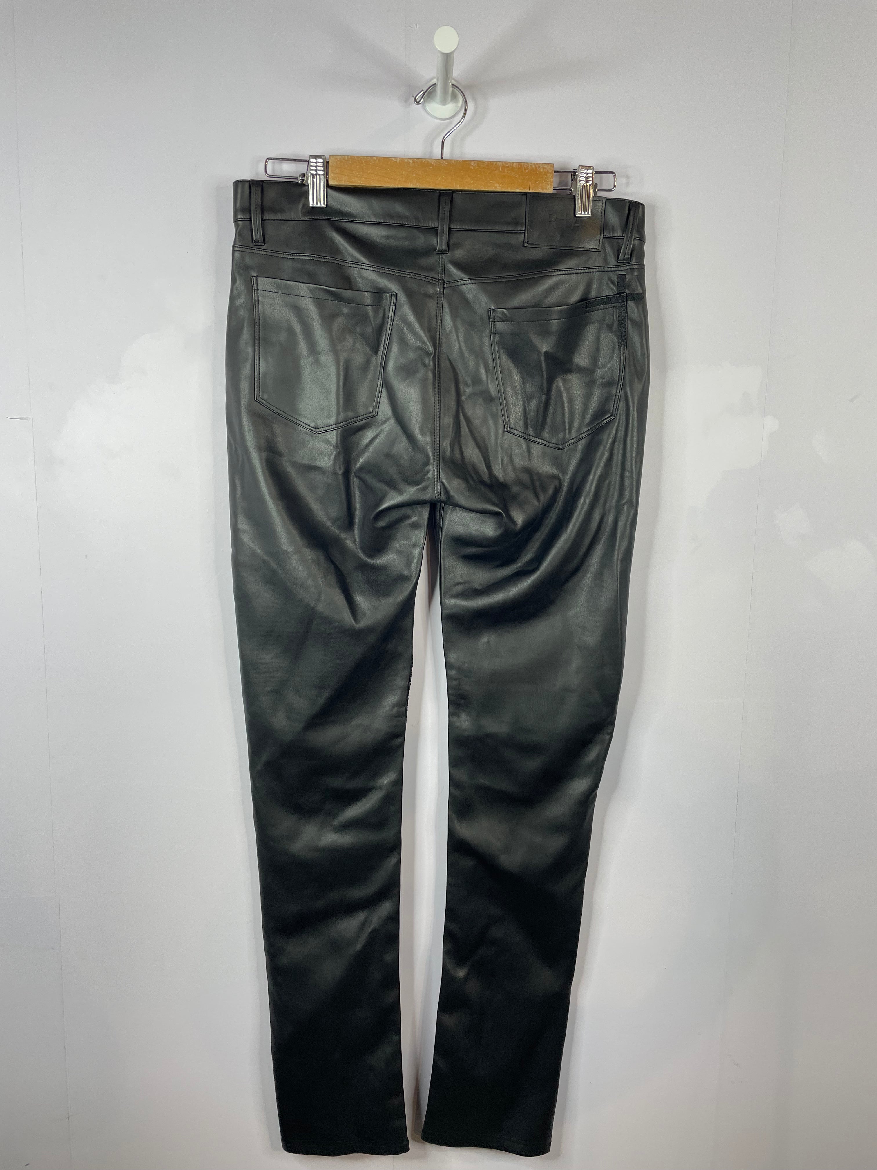 RTA Black Leather Jeans