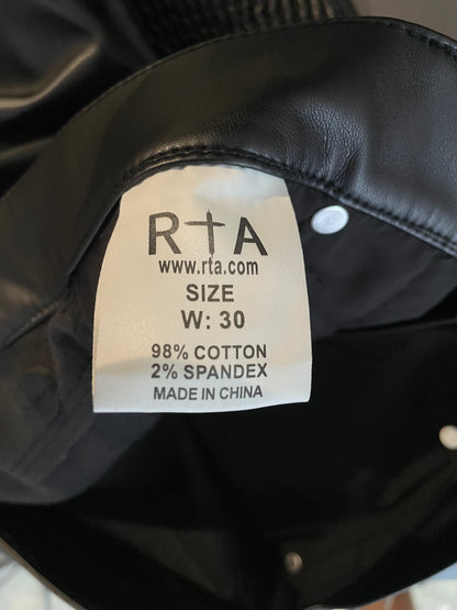 RTA Black Leather Jeans
