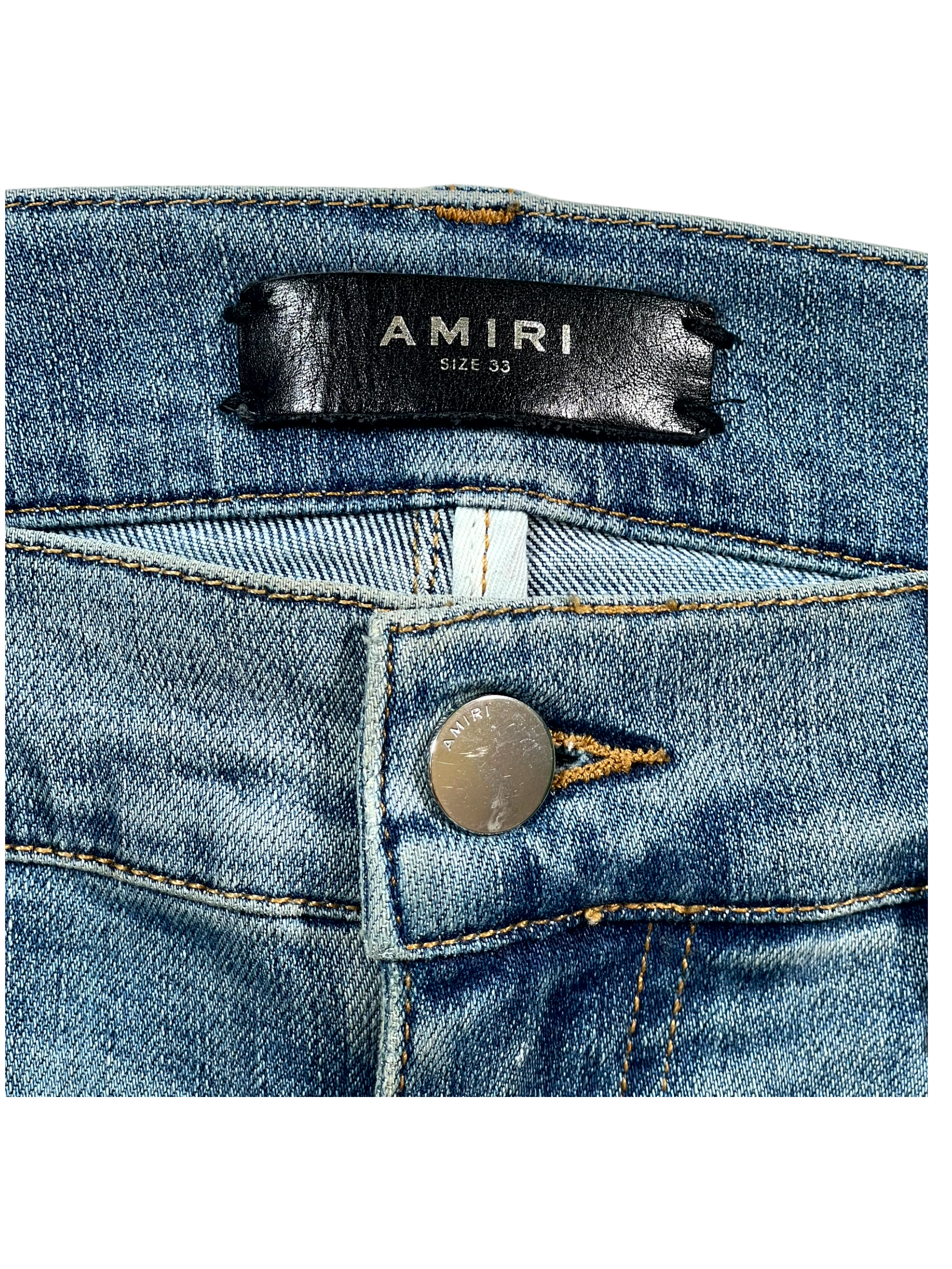 Amiri Patchwork Light Wash & Blue Jeans