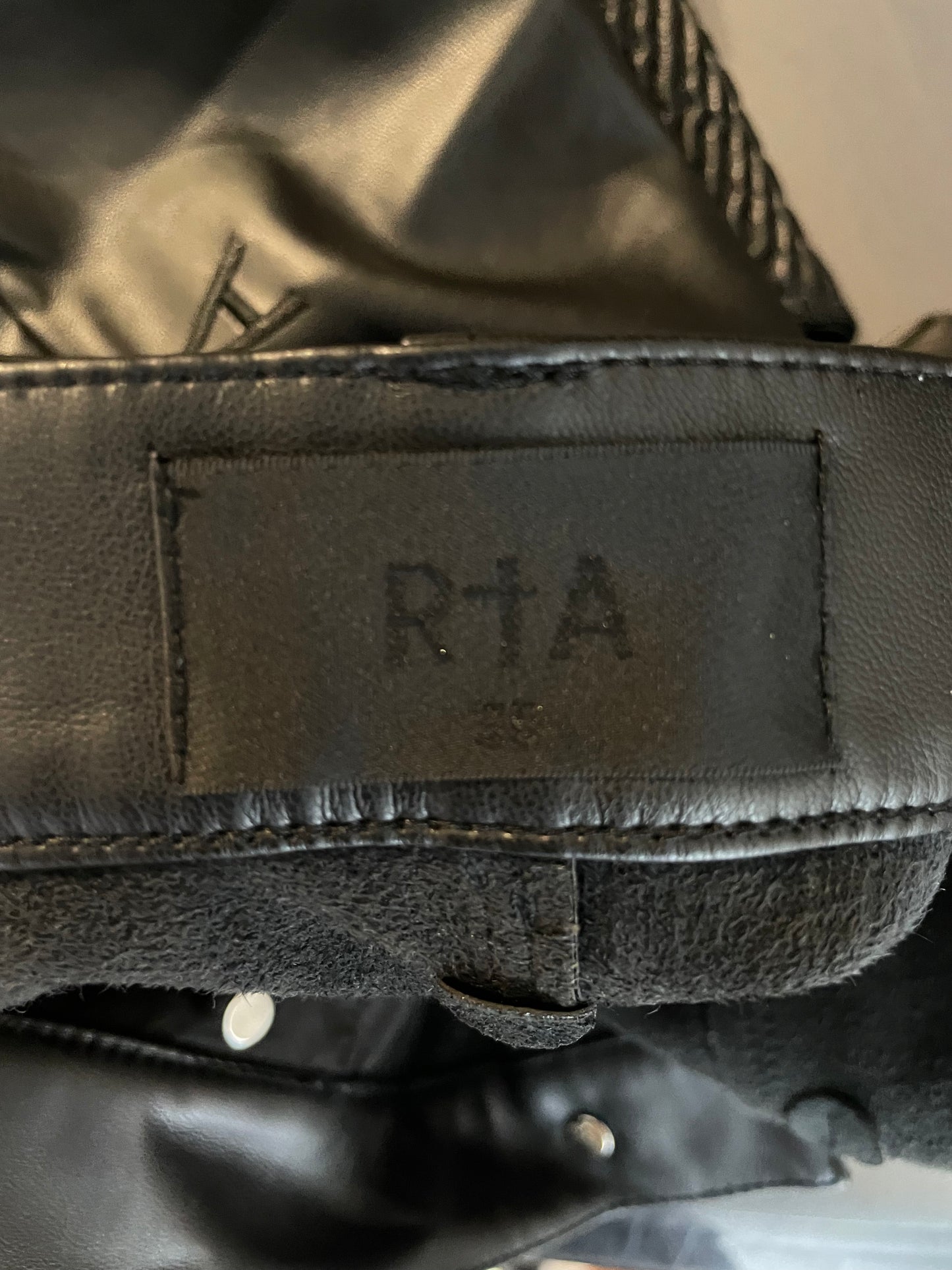 RTA Black Leather Jeans