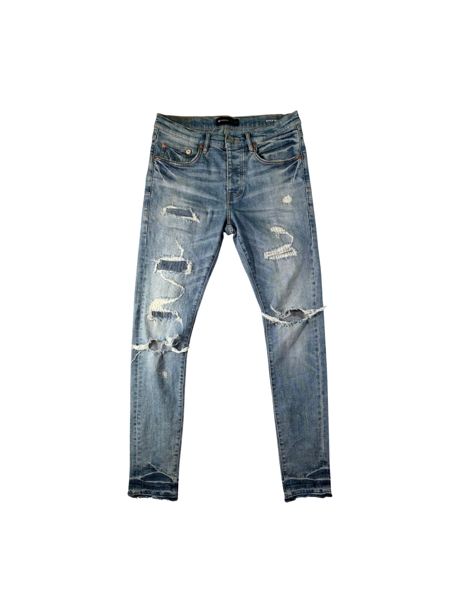 Purple Brand Ripped Light Wash Jeans