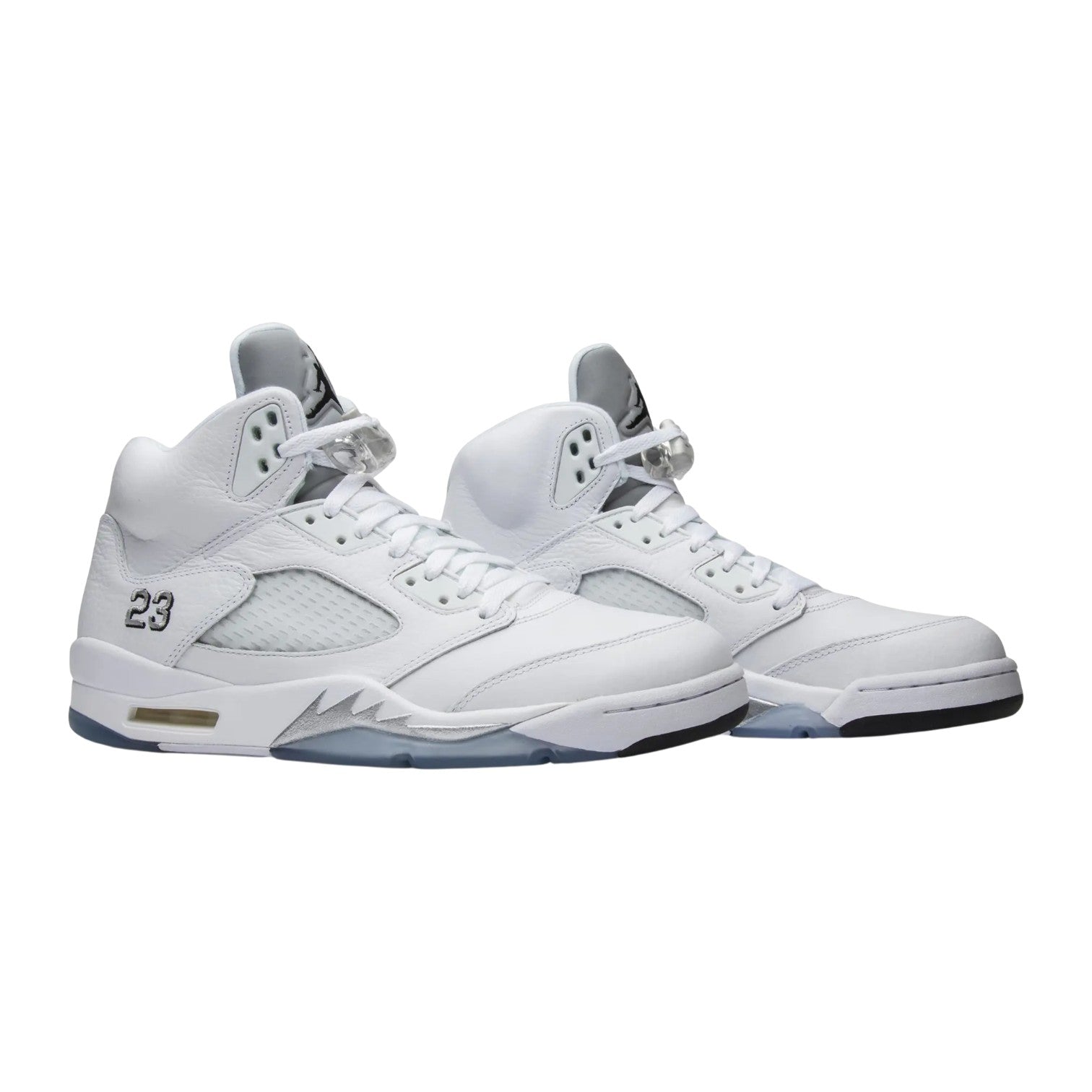 Jordan 5 'White Metallic' White Sneakers