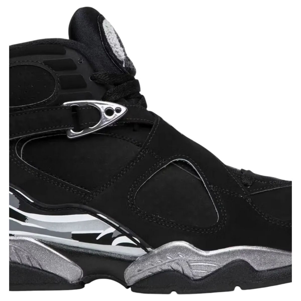Jordan 8 'Chrome' Black Sneakers