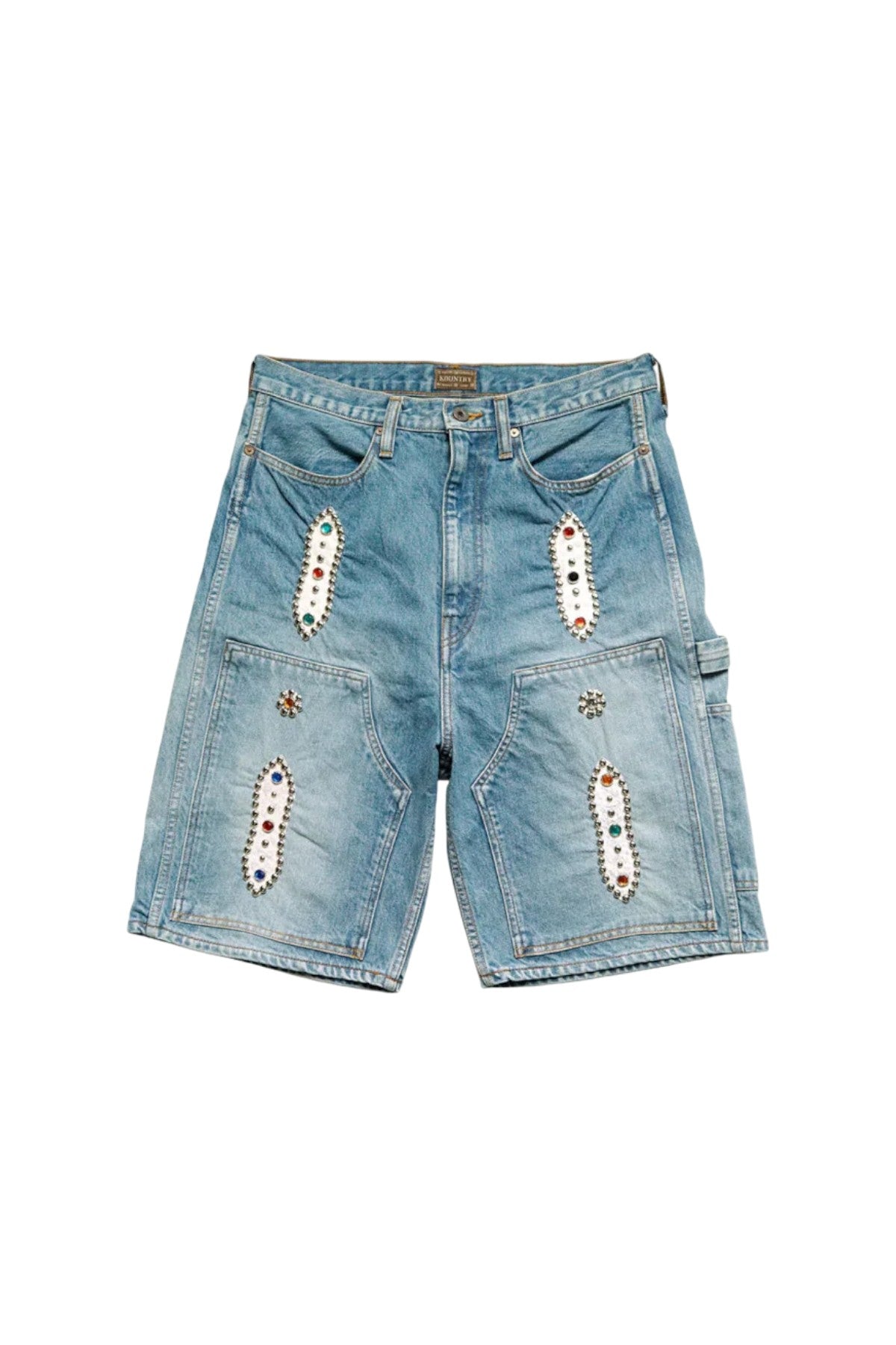 Kapital 'Studded' 14oz Indigo Jean Shorts