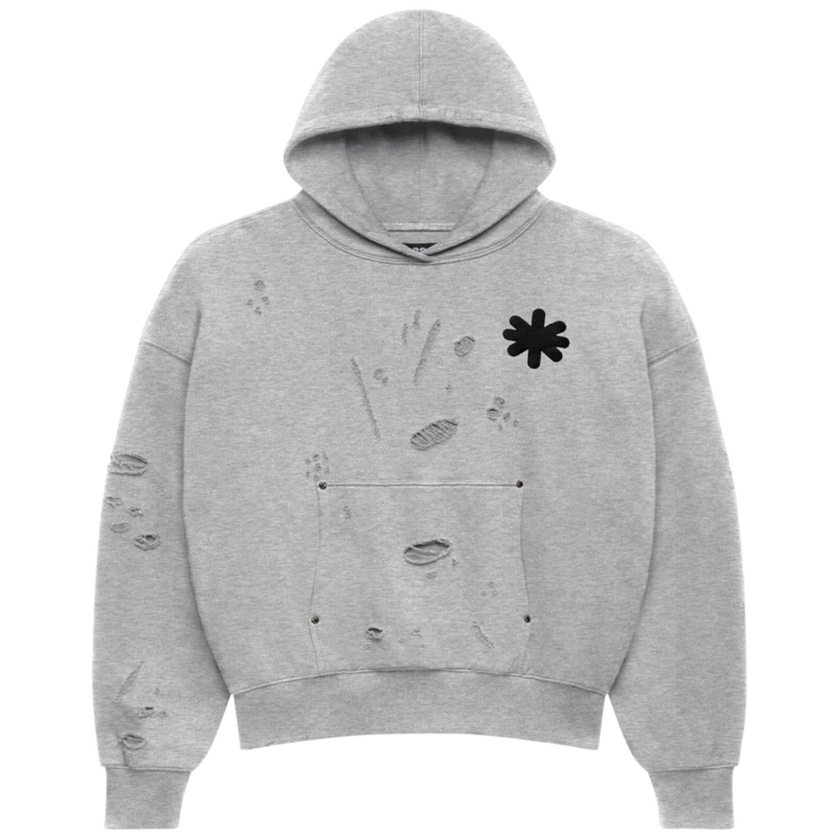 LOSTSHDWS Double Layered Grey Pullover Hoodie