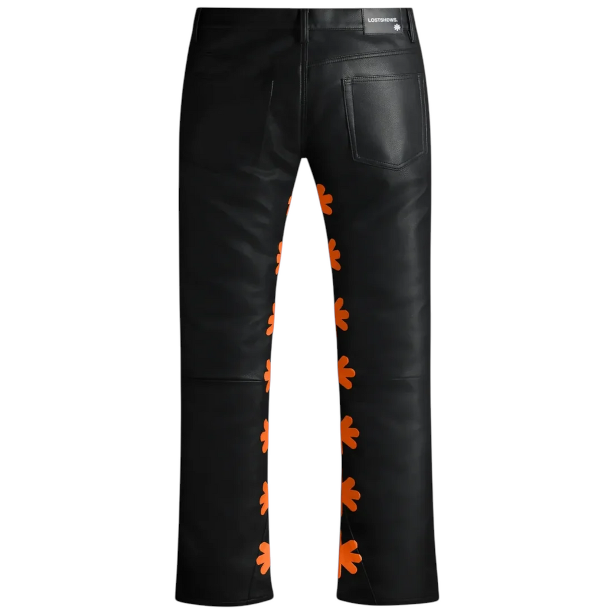 LOSTSHDWS "Sun Logo" Orange Leather Pants