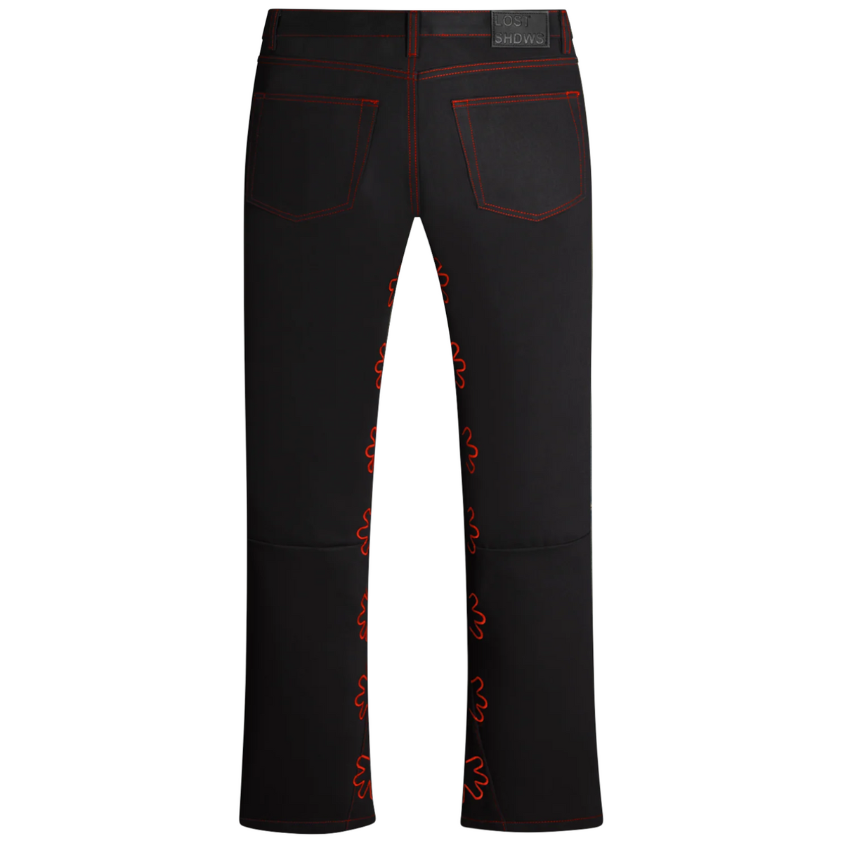LOSTSHDWS  Sun Logo Outline Black & Red Jeans