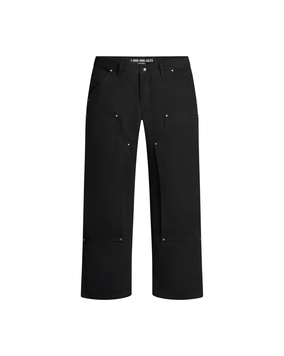 LOST SHDWS 'Detached Double Knee' Oil Black Jeans