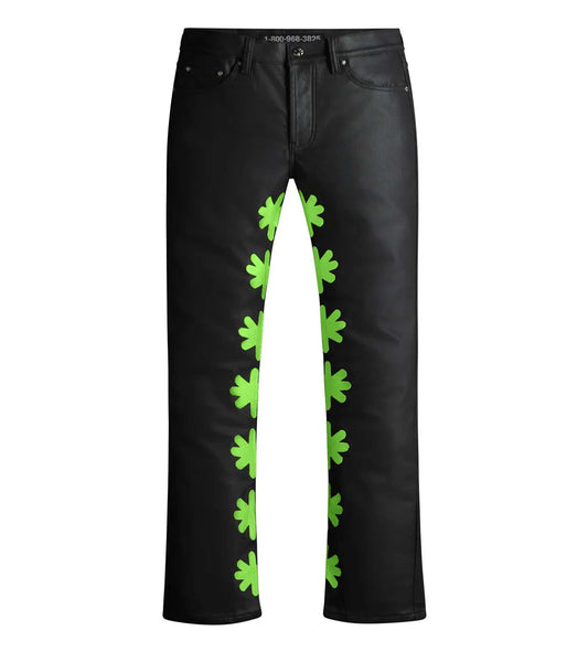 LOST SHDWS Black & Green Wax Jeans