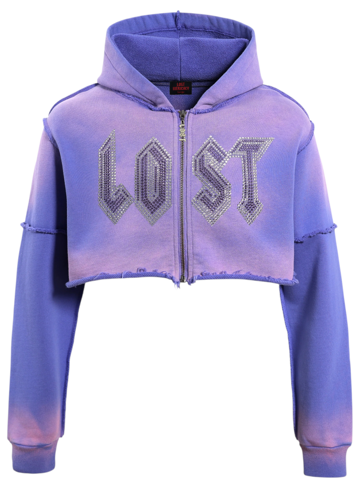 Lost Intricacy "Lavender" Crop Zip Up (Womens)