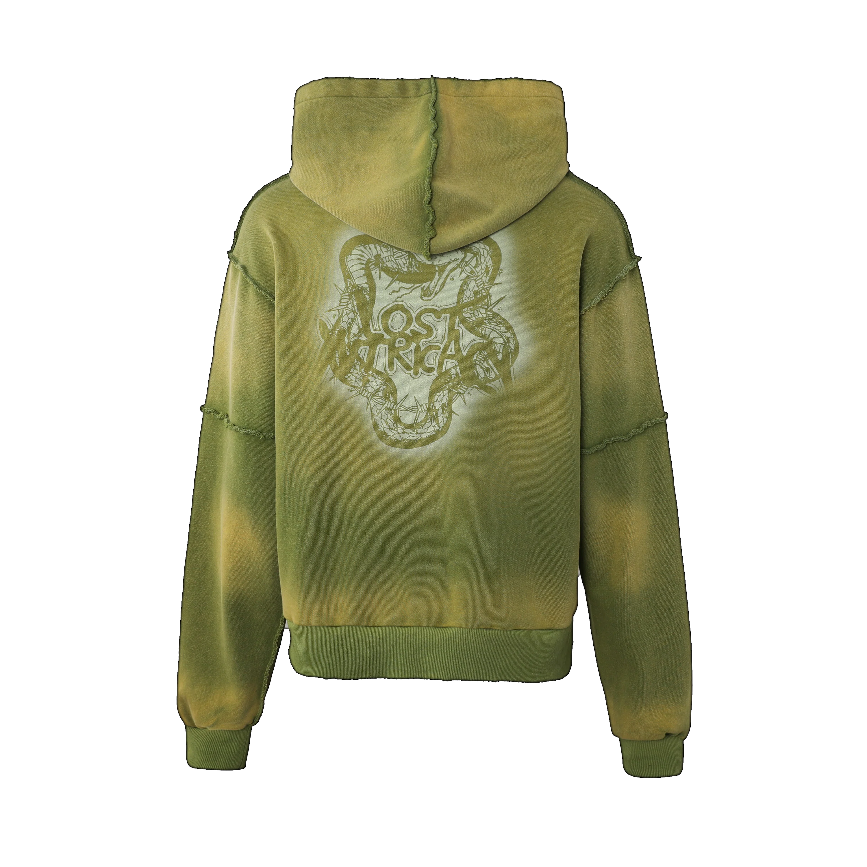 Lost Intricacy Moss Green Zip Up Hoodie