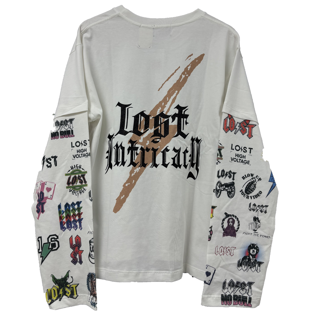 Lost Intricacy Multi Logos White Long Sleeve