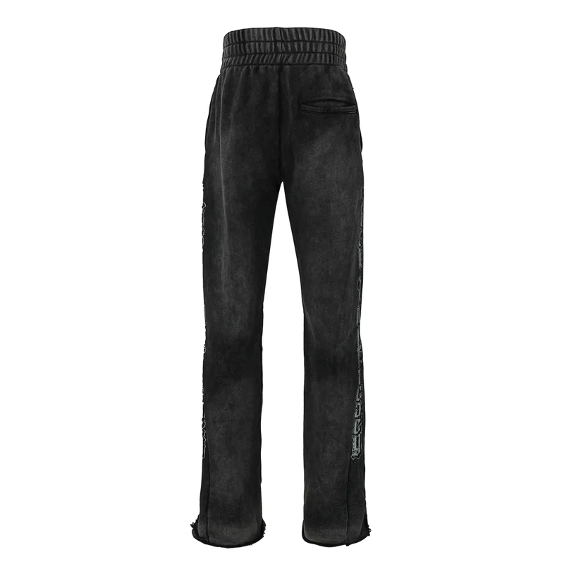 Lost Intricacy 'Black Rhinestone' Black Flare Sweats (KIDS)