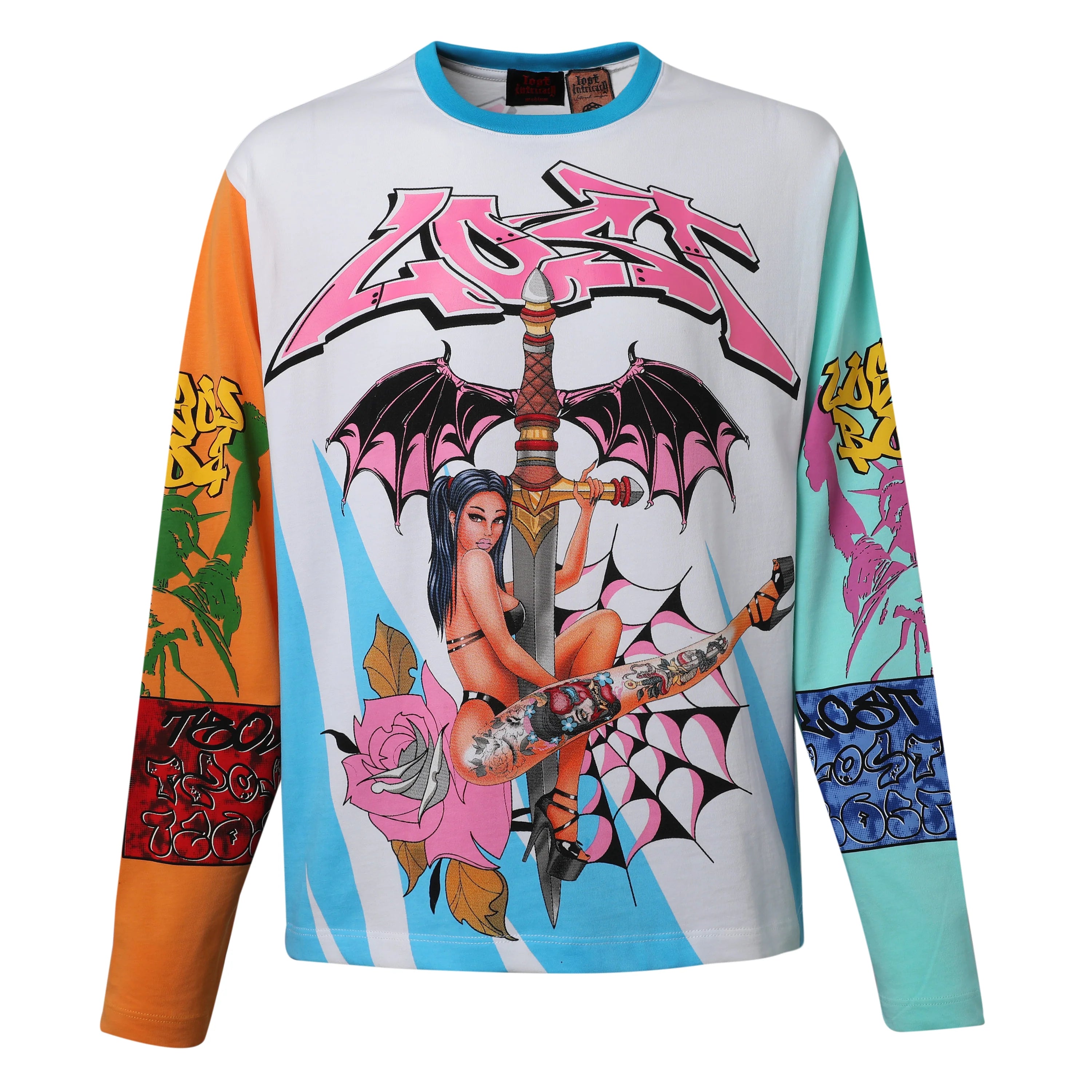 Lost Intricacy 'Ed Hardy 2' LS Multicolor Tee