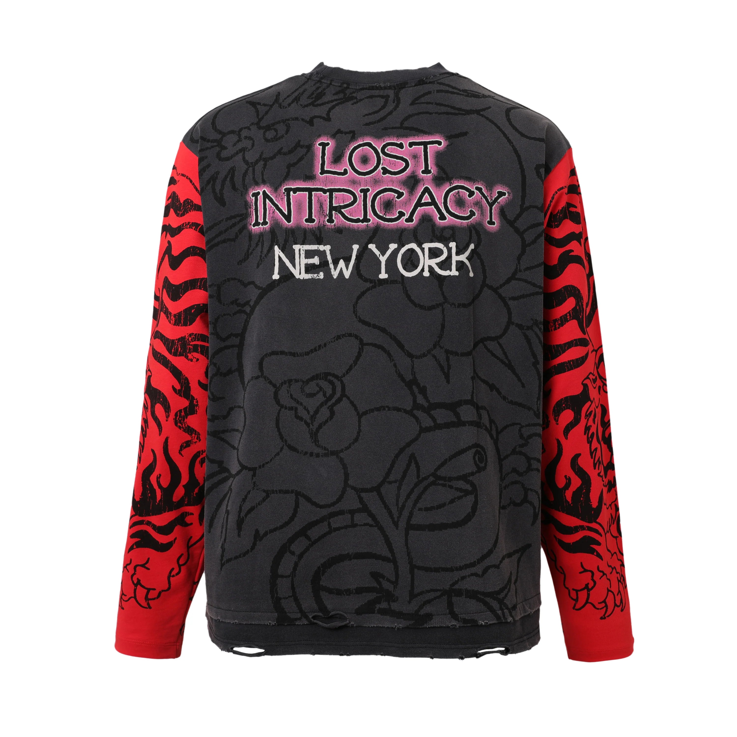 Lost Intricacy 'Ed Hardy III' Black & Red LS Tee