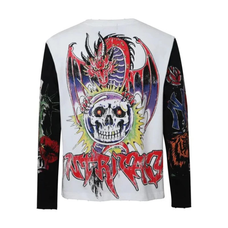 Lost Intricacy 'Ed Hardy' White LS Tee