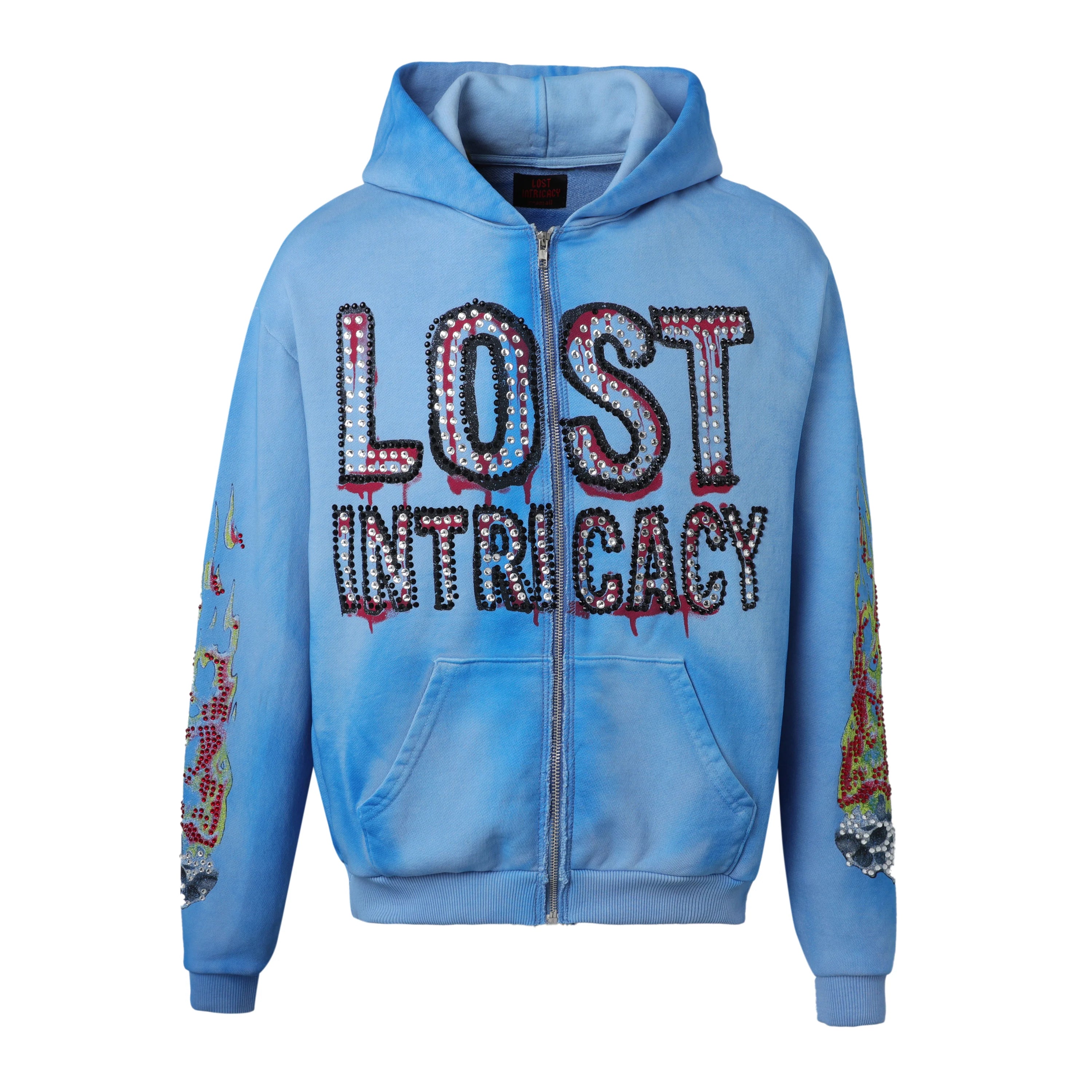 Lost Intricacy 'Half Man Half Amazing' Blue Zip Up Hoodie