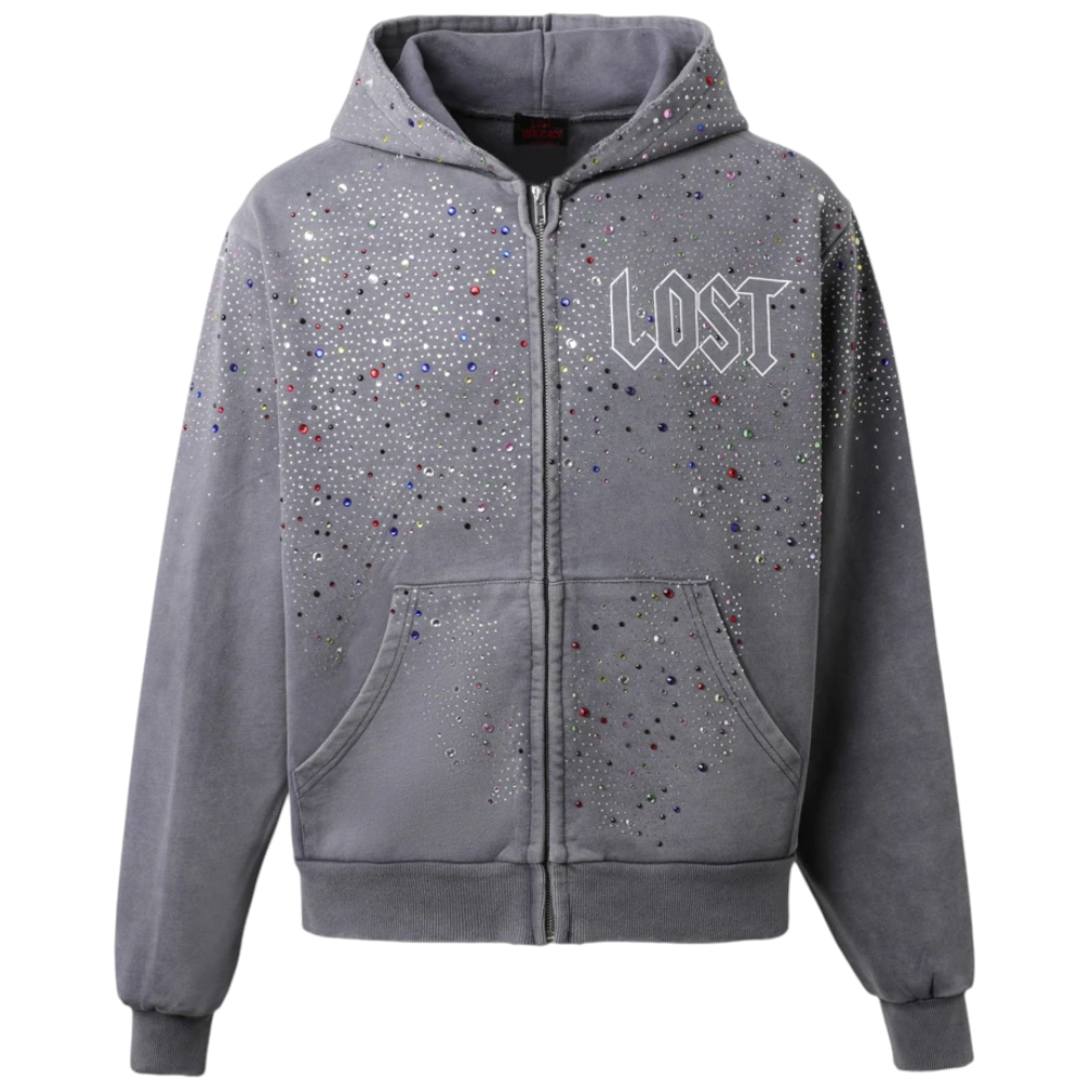 Lost Intricacy 'Inverse 2.0' Dark Grey Full Zip Hoodie