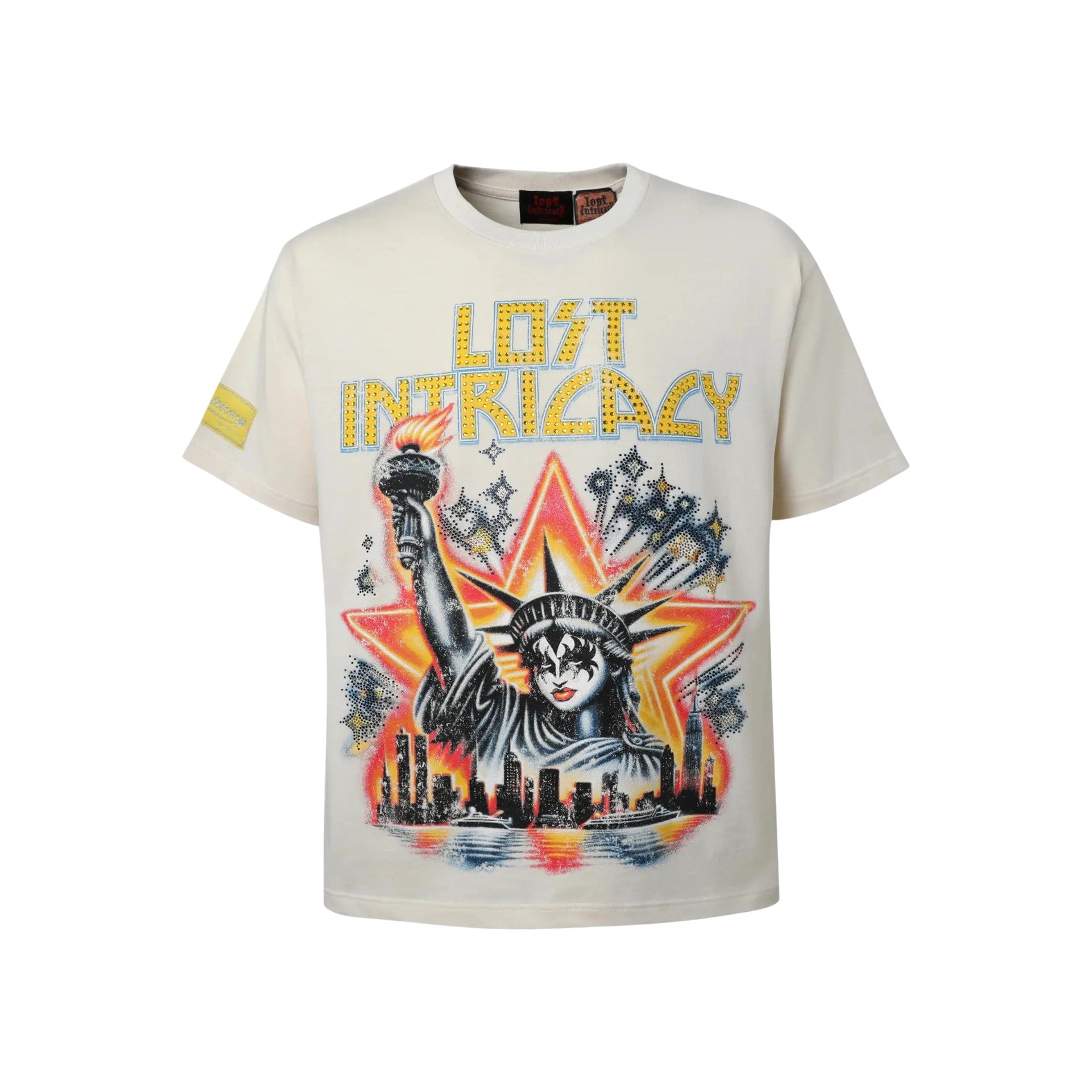 Lost Intricacy 'Kiss Liberty' Cream Tee