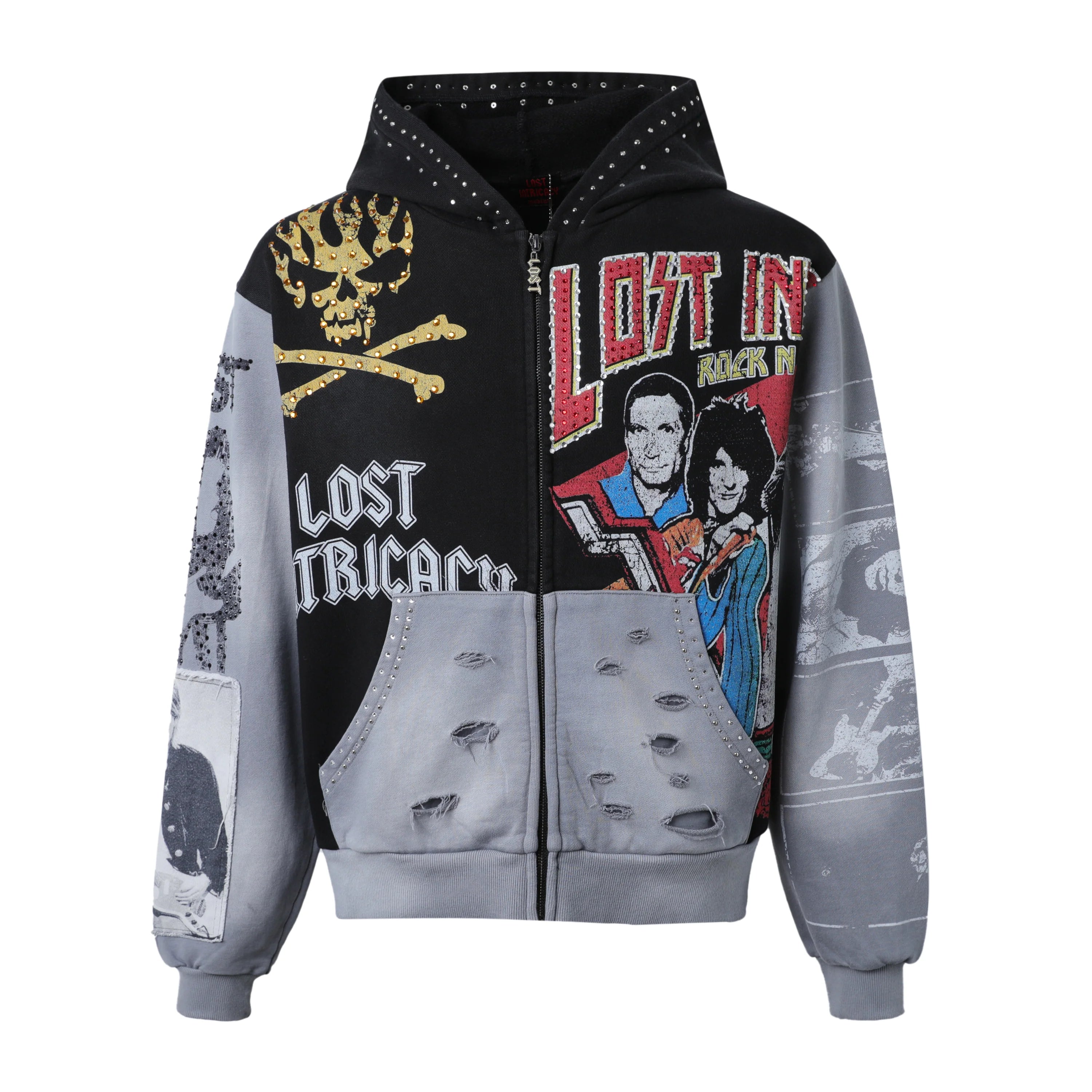 Lost Intricacy 'Lost America' Black Zip Up Hoodie