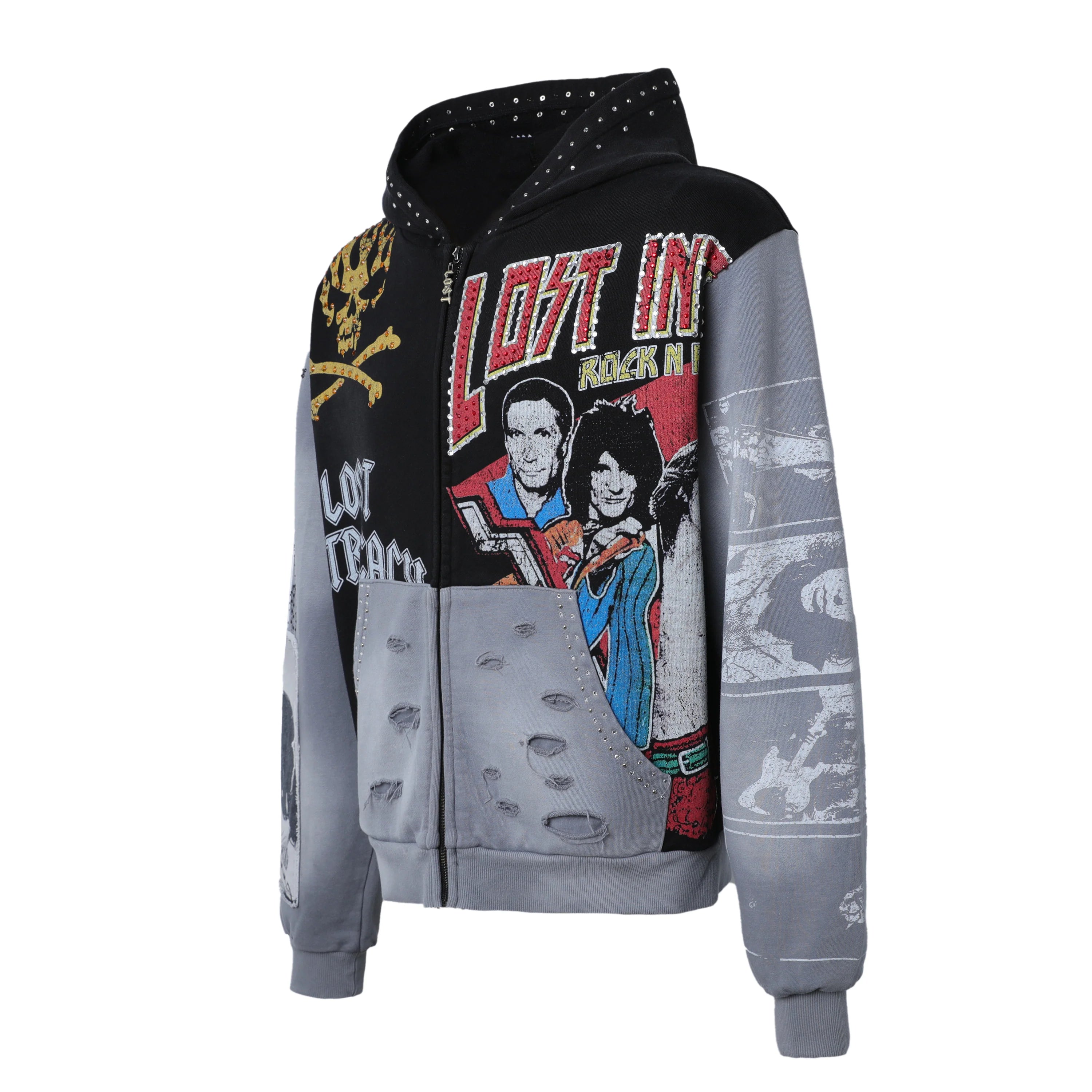 Lost Intricacy 'Lost America' Black Zip Up Hoodie