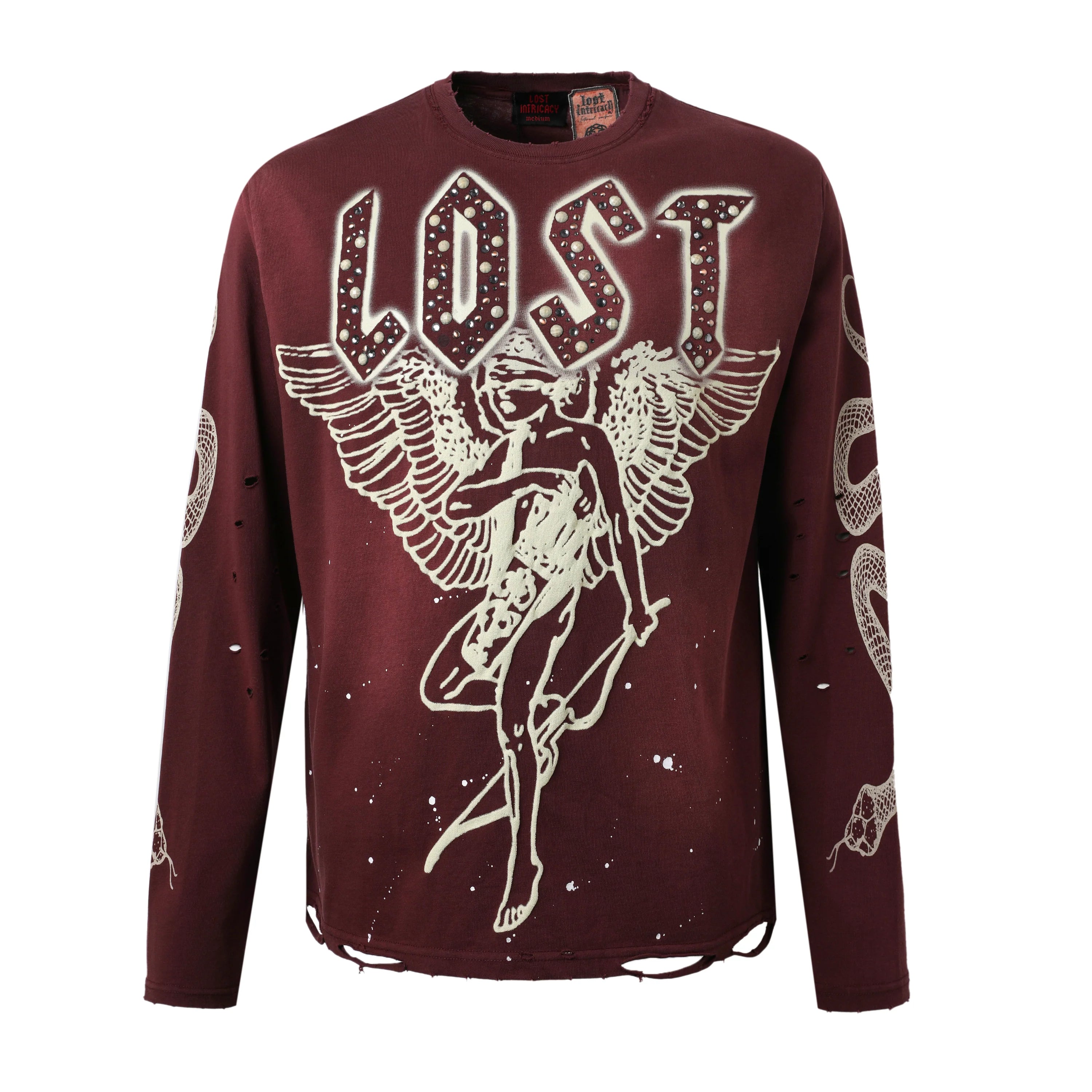 Lost Intricacy 'Lost Angel' Maroon LS Tee