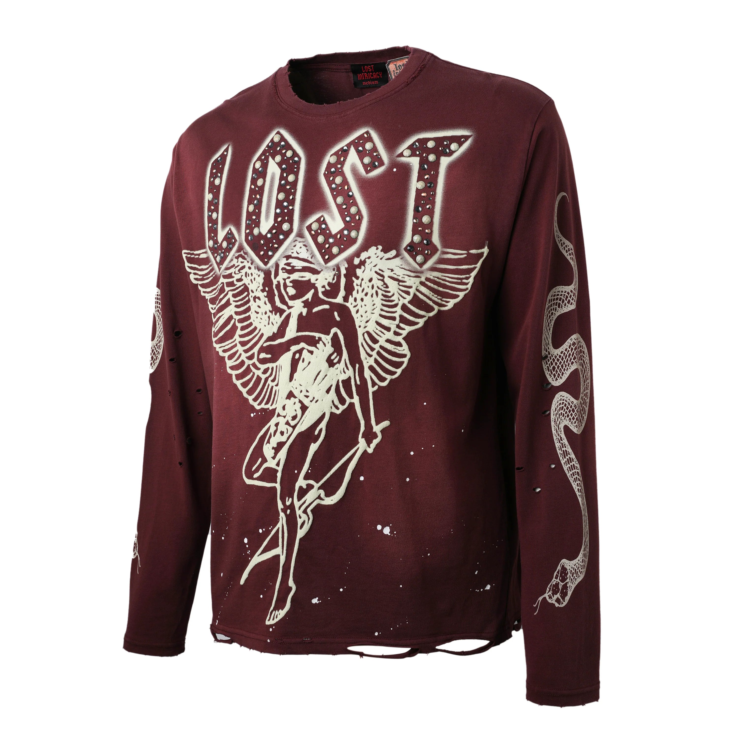 Lost Intricacy 'Lost Angel' Maroon LS Tee