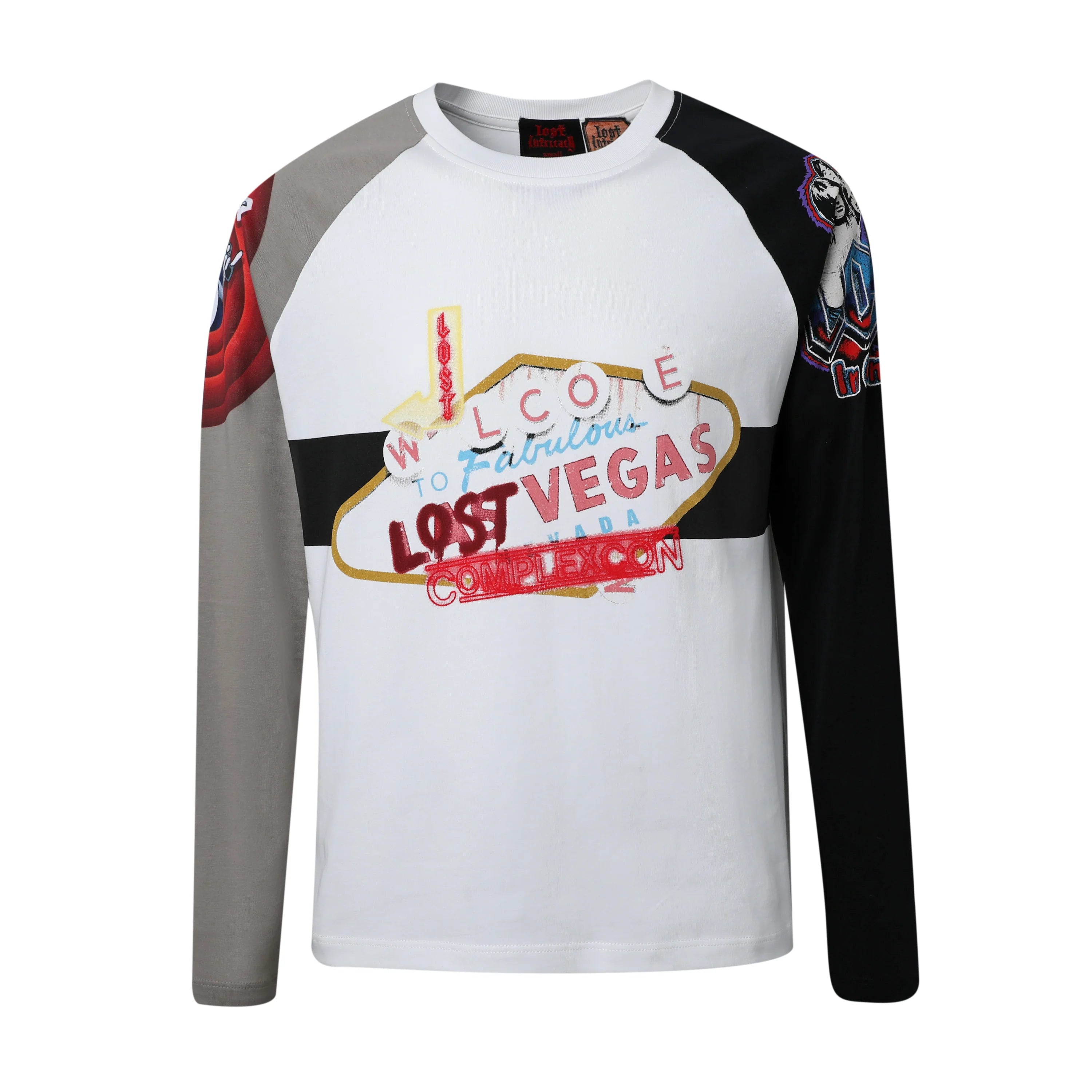 Lost Intricacy 'Lost Vegas' White LS Tee