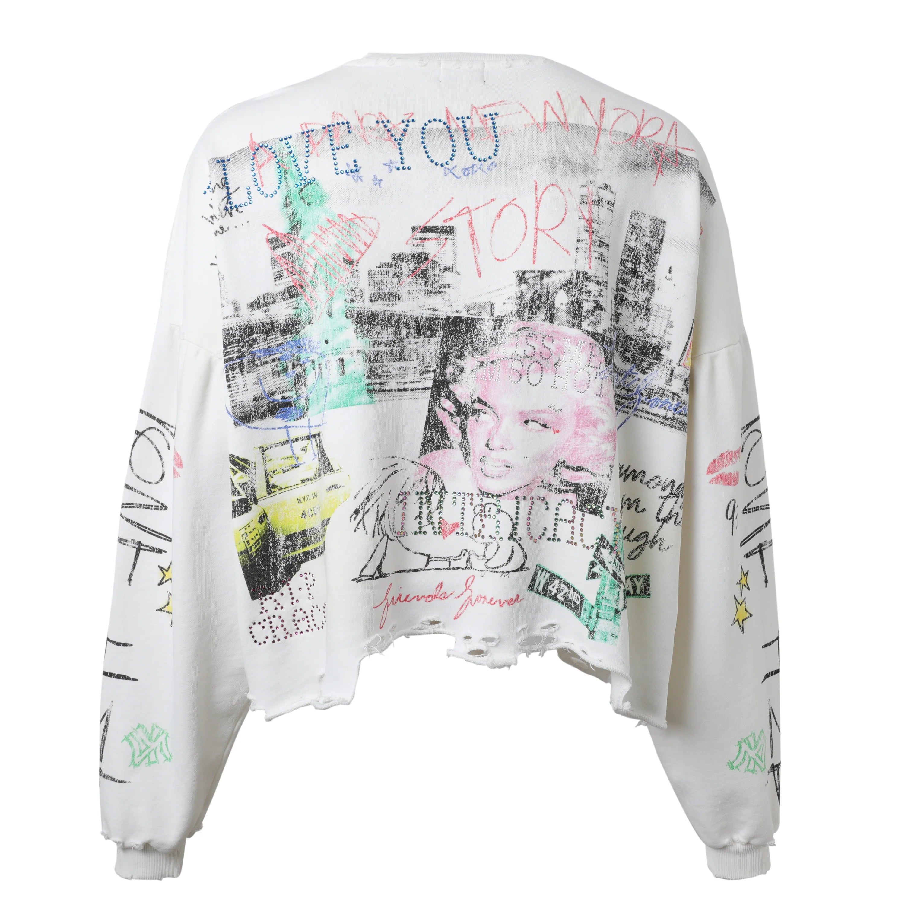 Lost Intricacy 'Noah's Ark' White LS Crewneck