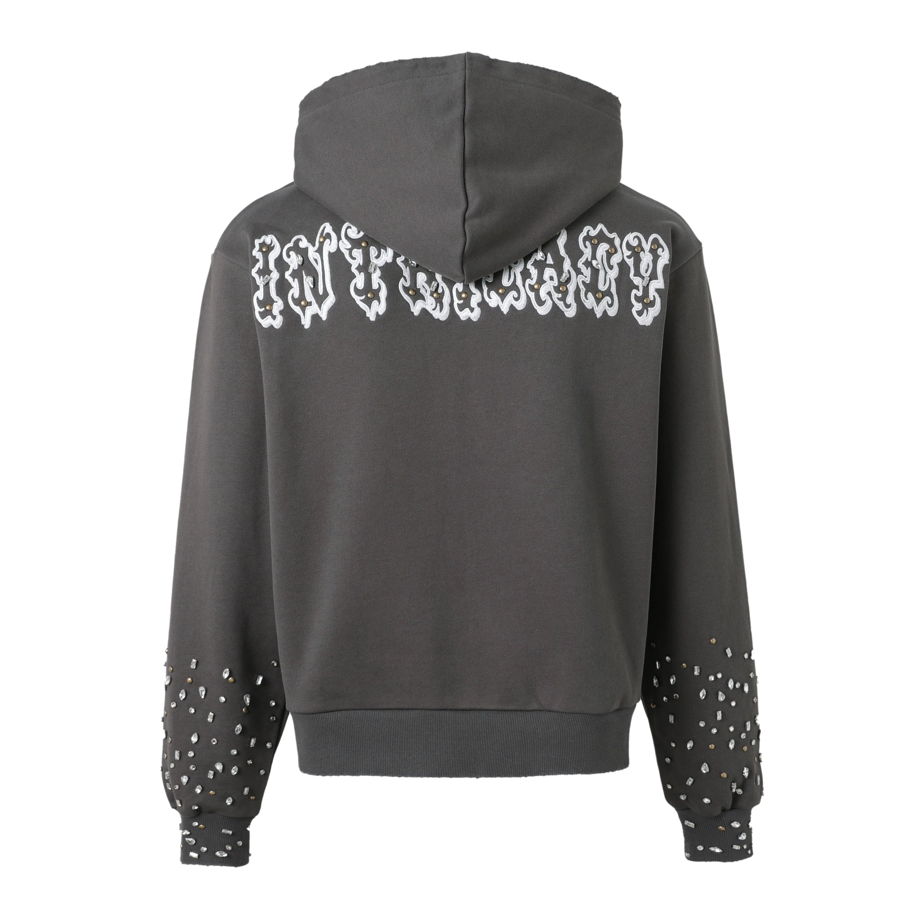 Lost Intricacy 'Patch' Dark Grey Zip Up Hoodie