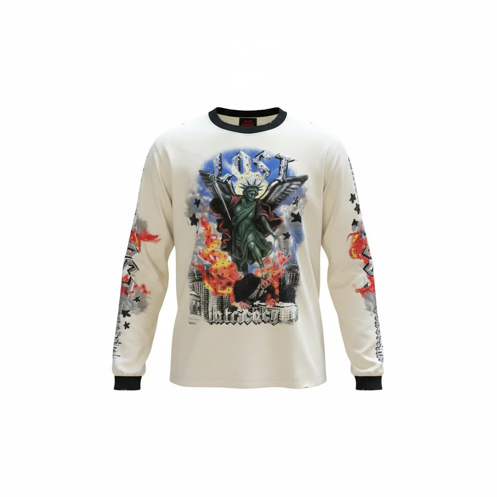 Lost Intricacy 'Retribution' White LS Tee