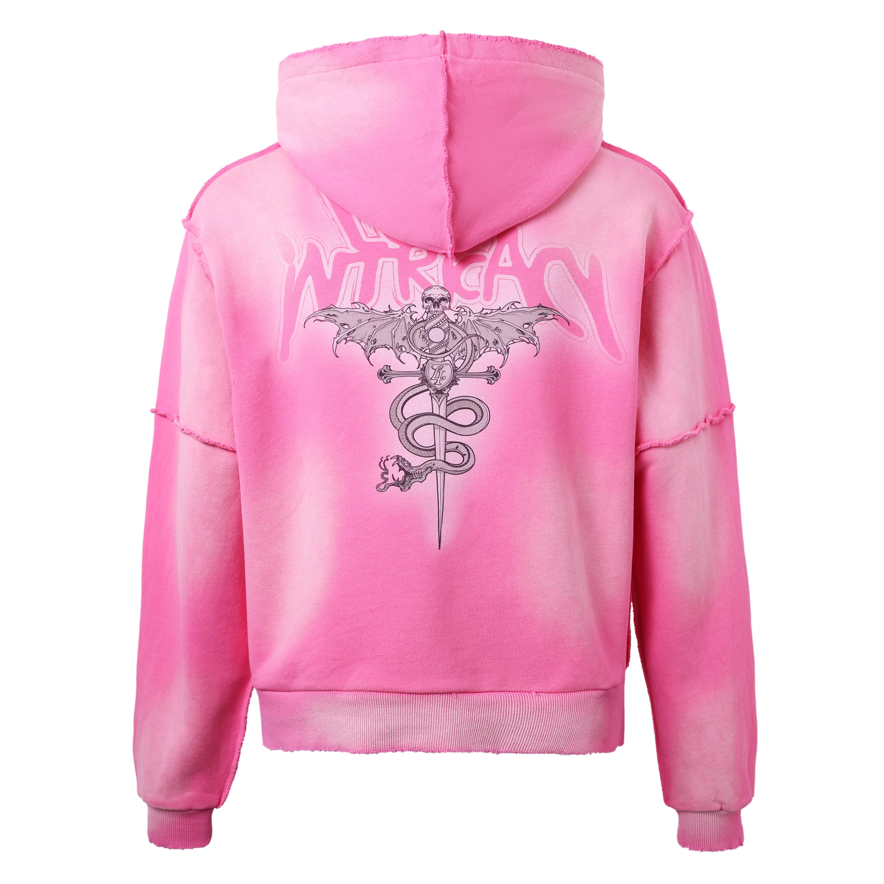 Lost Intricacy 'Rhinestone Logo' Pink Zip Up Hoodie