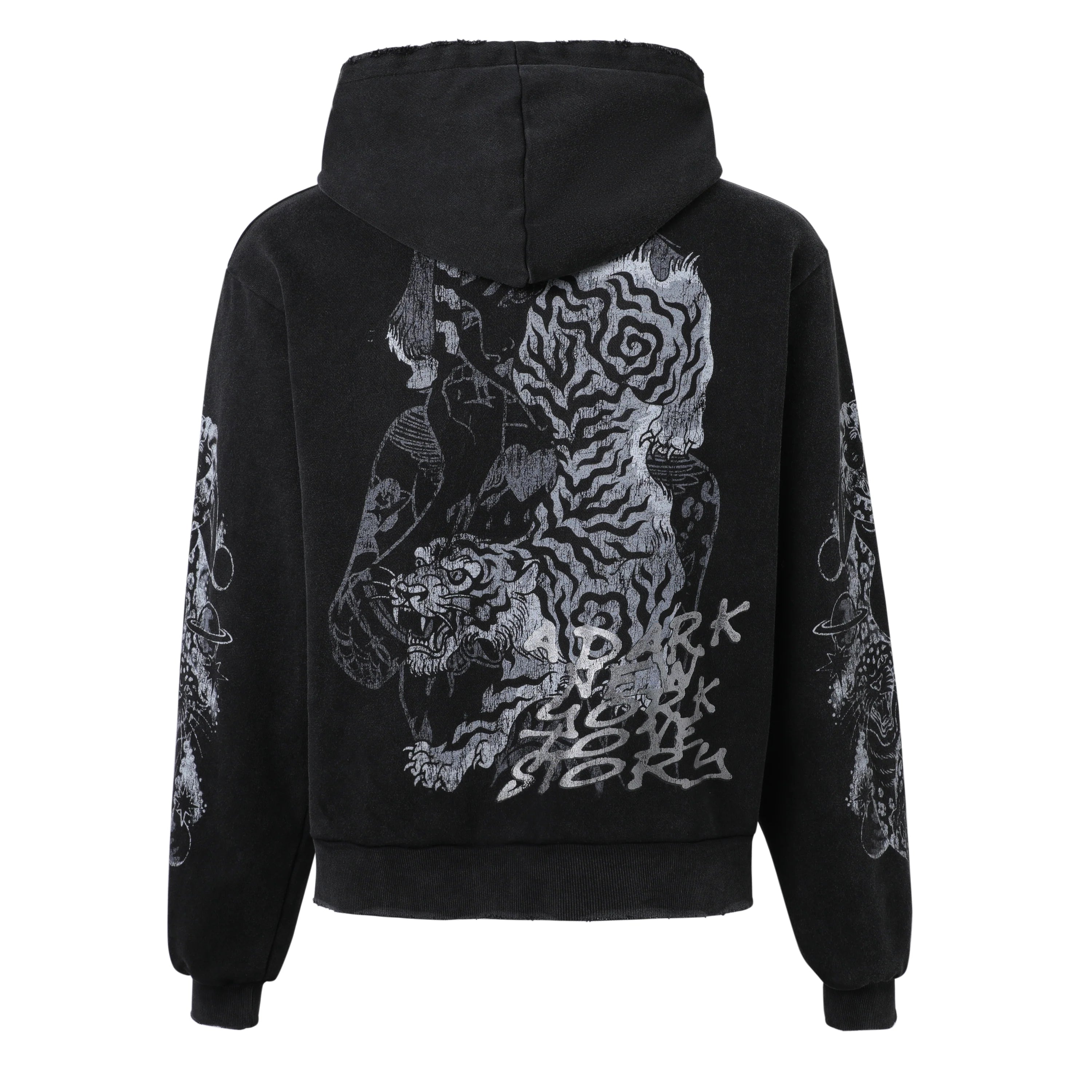 Lost Intricacy 'Twin Tiger' Black Zip Up Hoodie