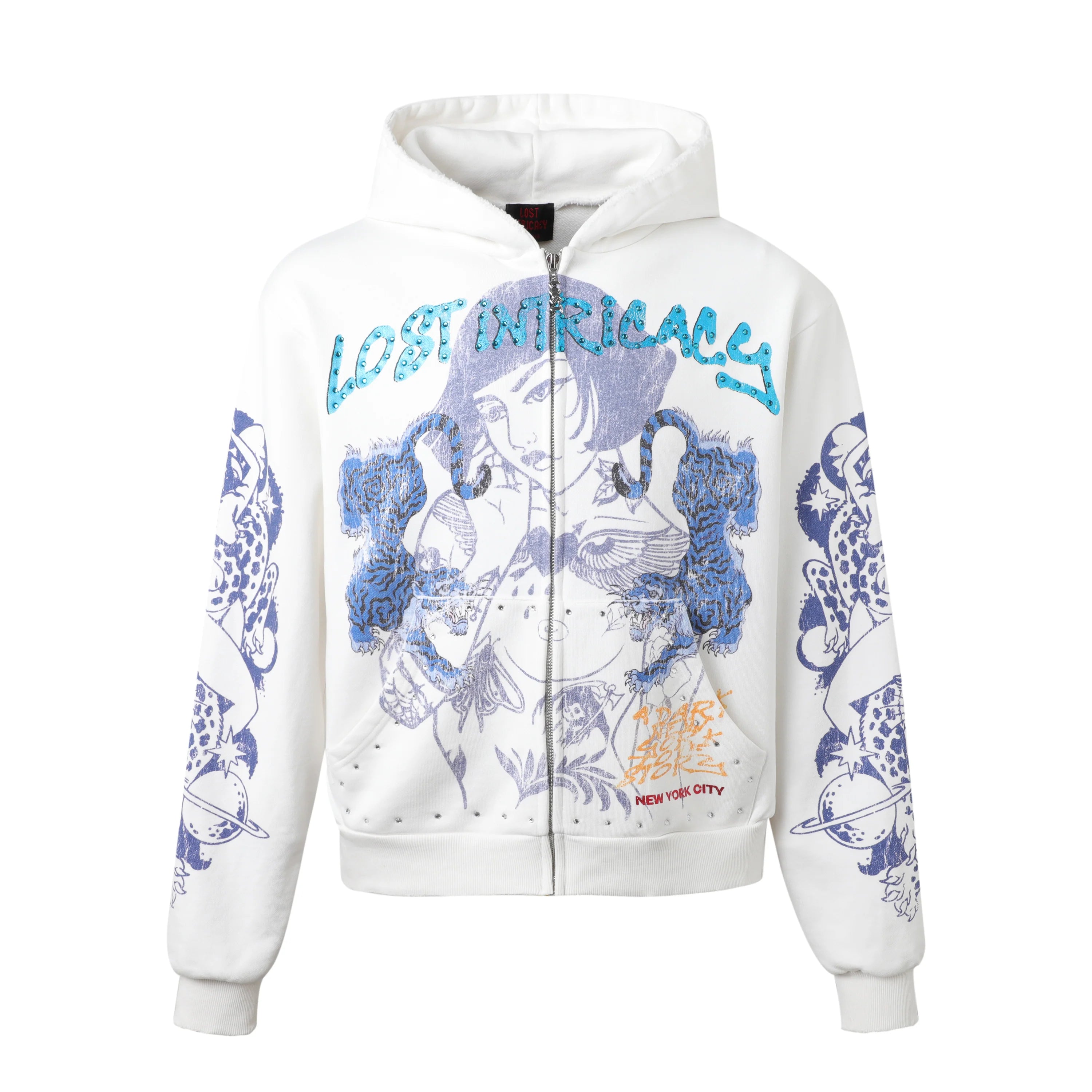 Lost Intricacy 'Twin Tiger' Cream Hoodie