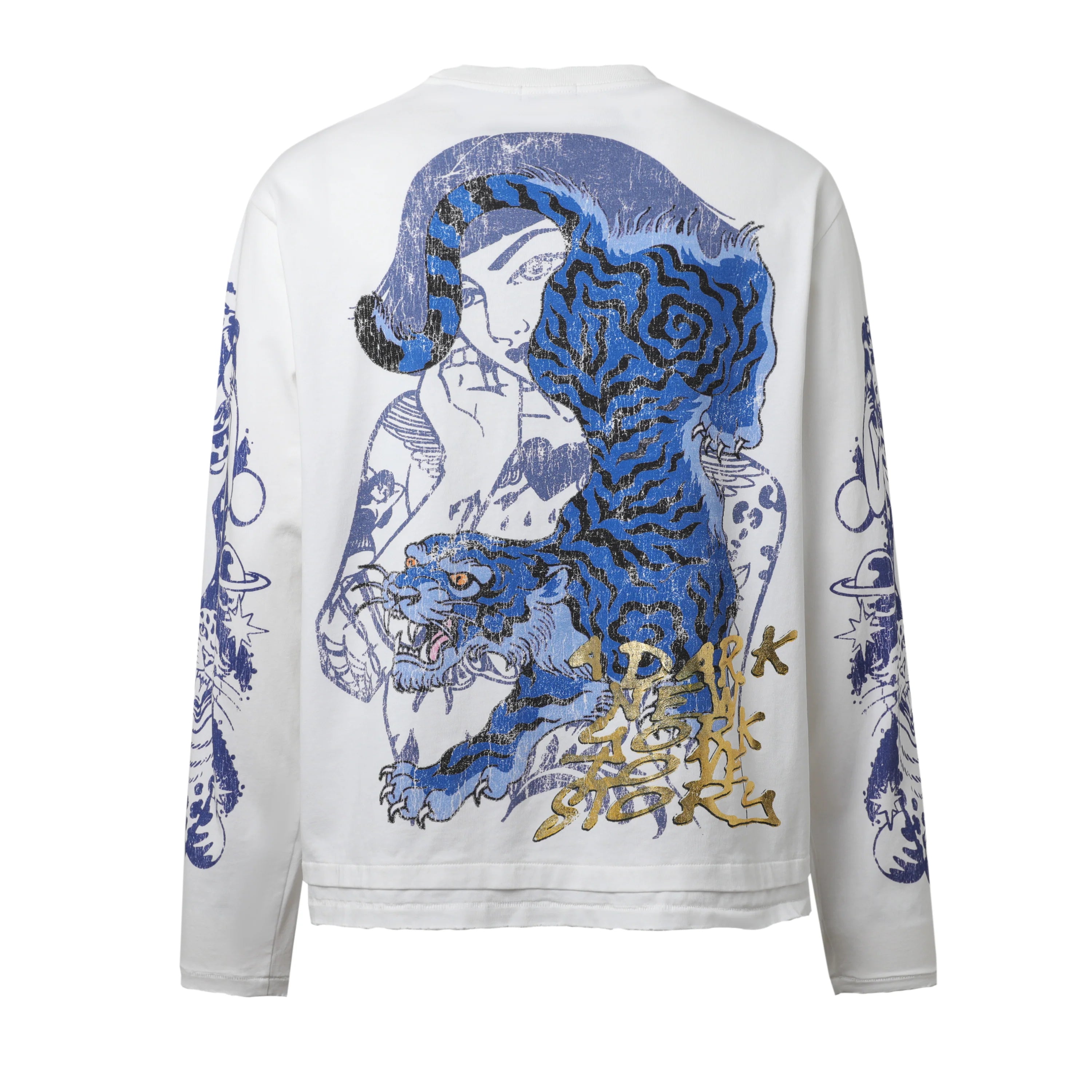 Lost Intricacy 'Twin Tiger' Cream LS Tee