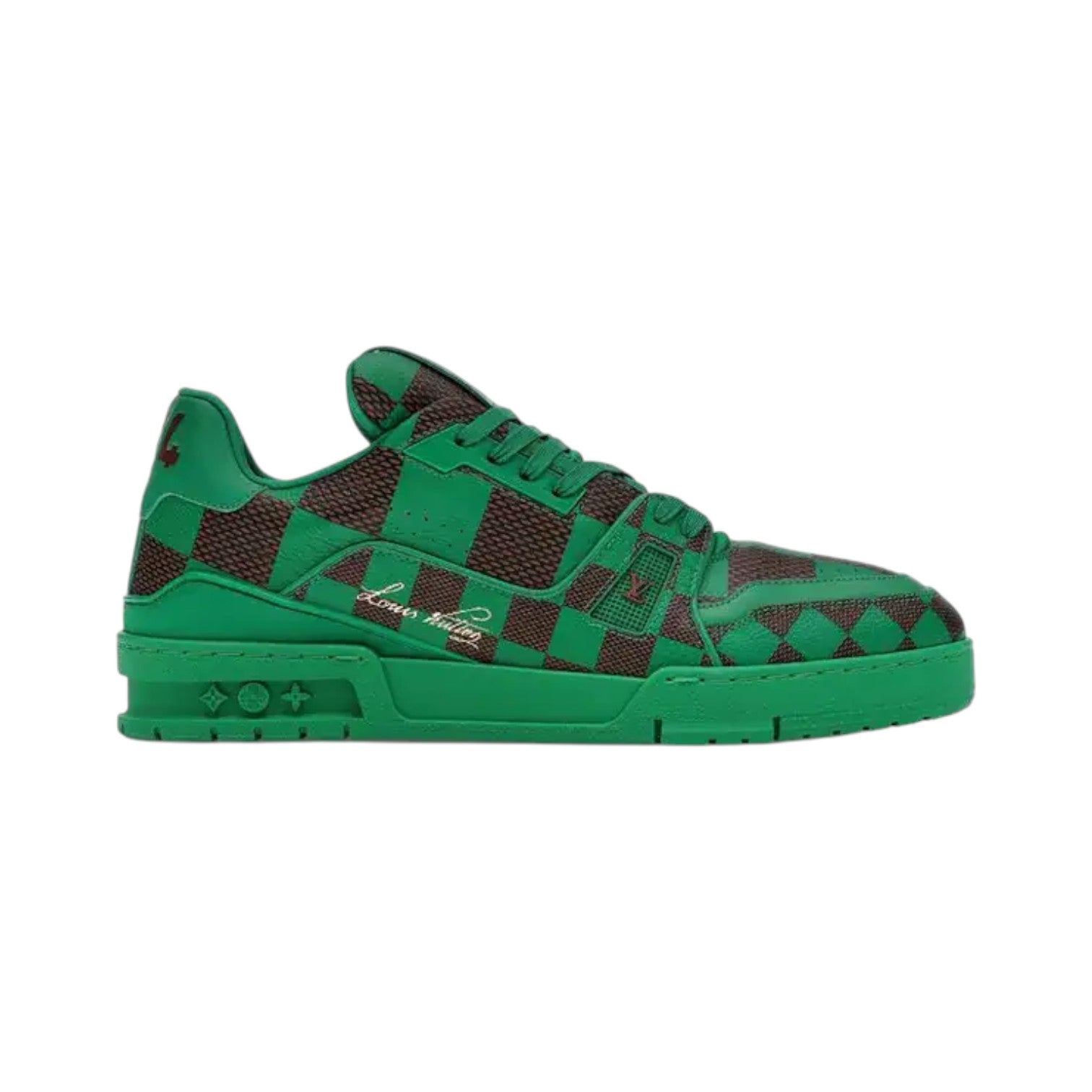 Louis Vuitton 'Trainer Checkered' Green & Brown Sneakers
