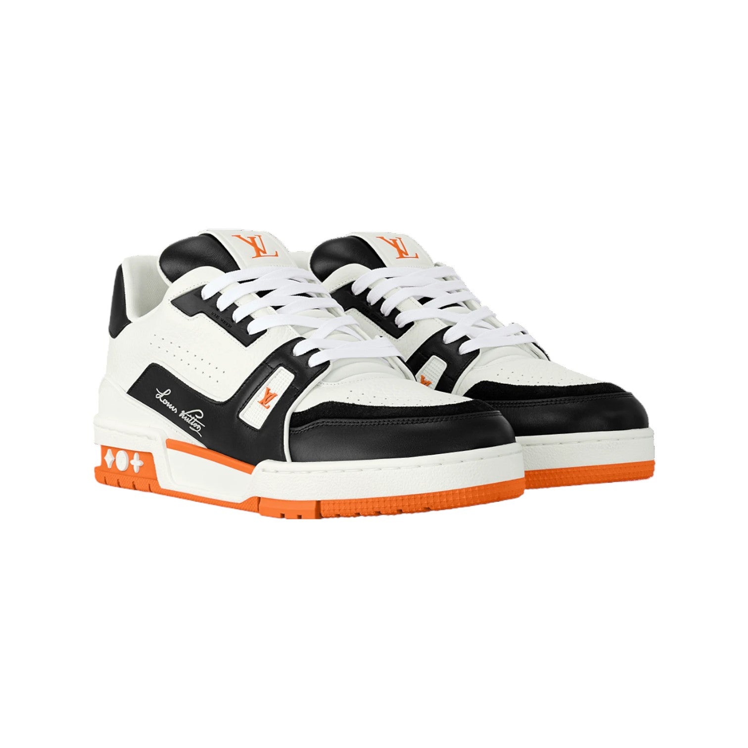 Louis Vuitton 'Trainer' Orange & Black Sneakers